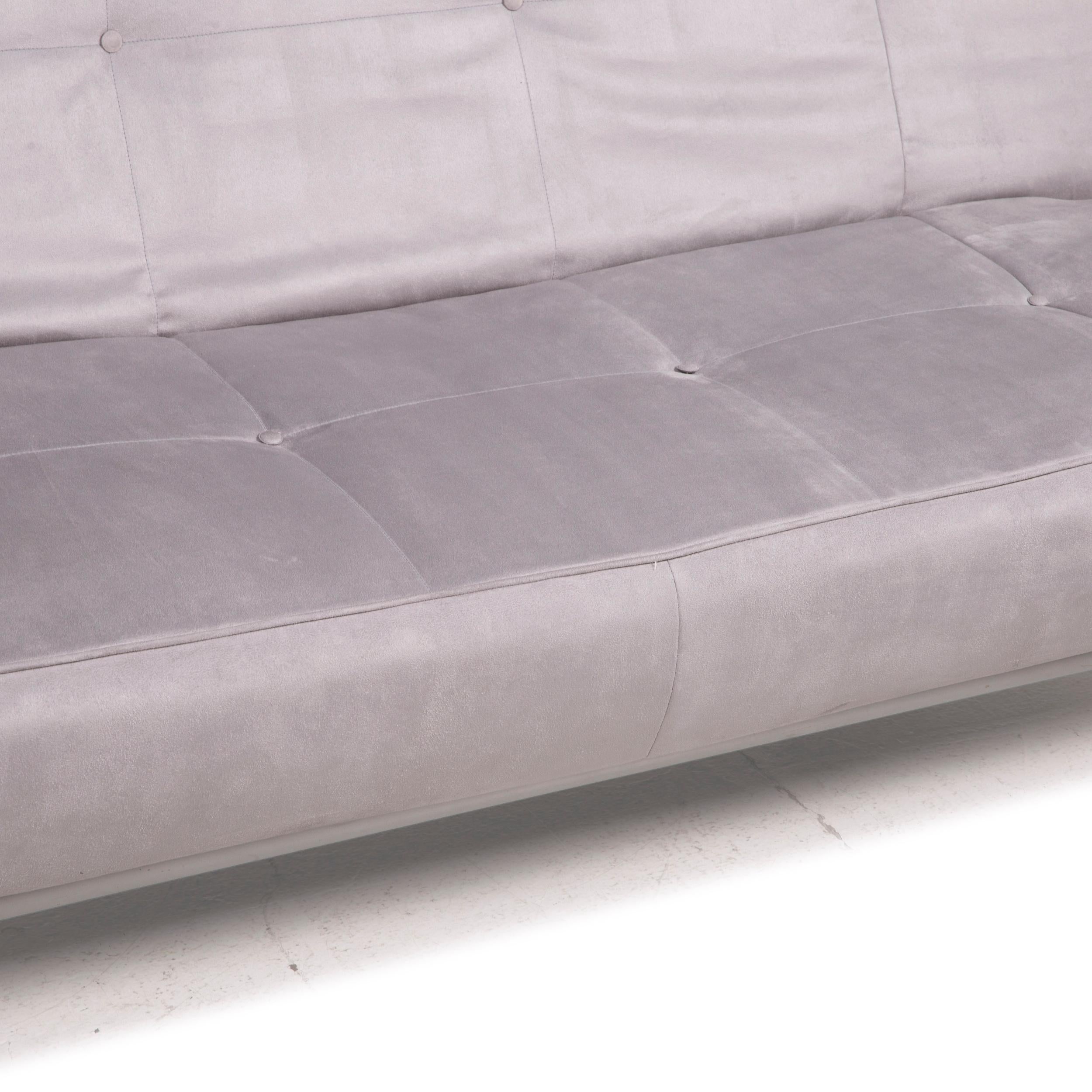 French Ligne Roset Smala Fabric Sofa Gray Three-Seater Function Reclining Function