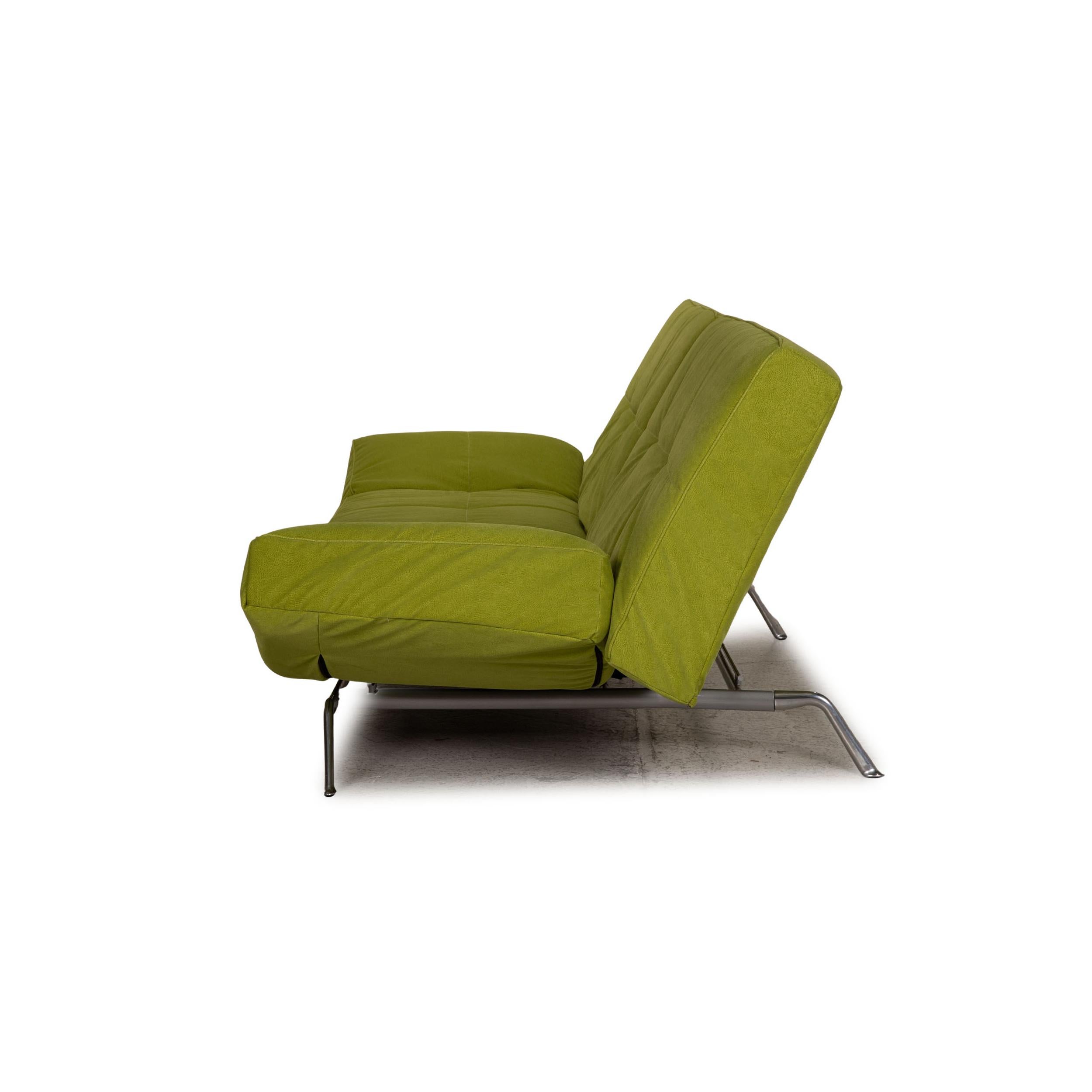 Ligne Roset Smala Fabric Sofa Green Three-Seater Couch Function Sleeping 1