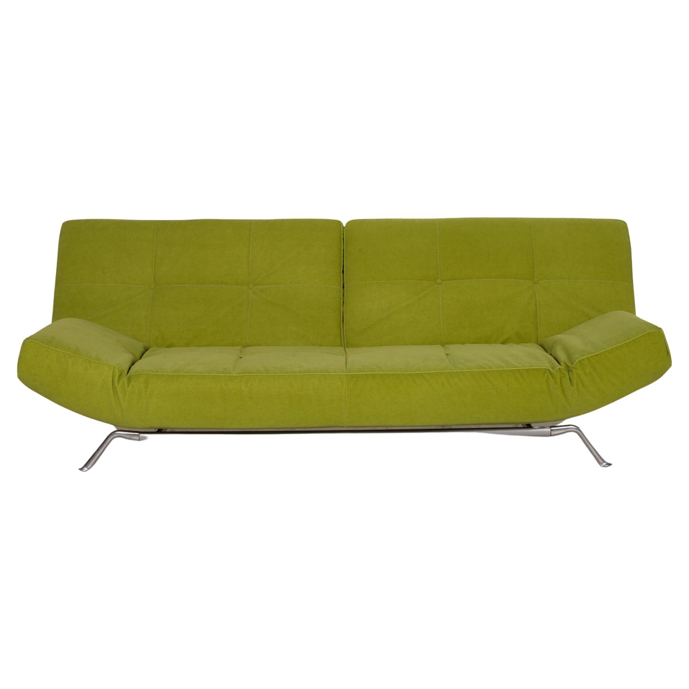 Ligne Roset Smala Fabric Sofa Green Three-Seater Couch Function Sleeping at  1stDibs