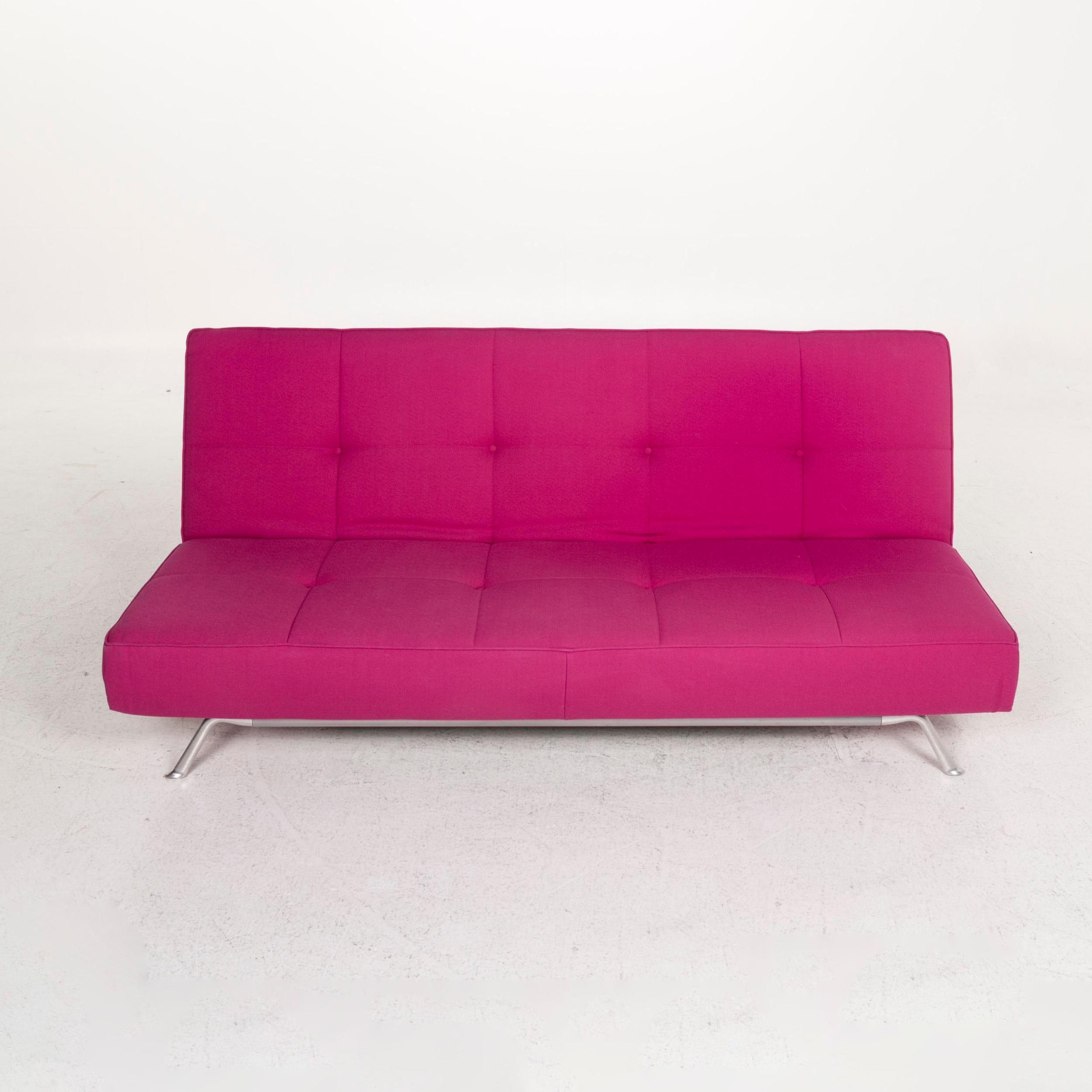 Ligne Roset Smala Fabric Sofa Pink Three-Seat Sofa Bed Function Sleep In Good Condition In Cologne, DE