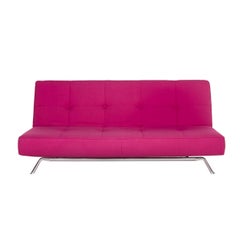 Ligne Roset Smala Fabric Sofa Pink Three-Seat Sofa Bed Function Sleep