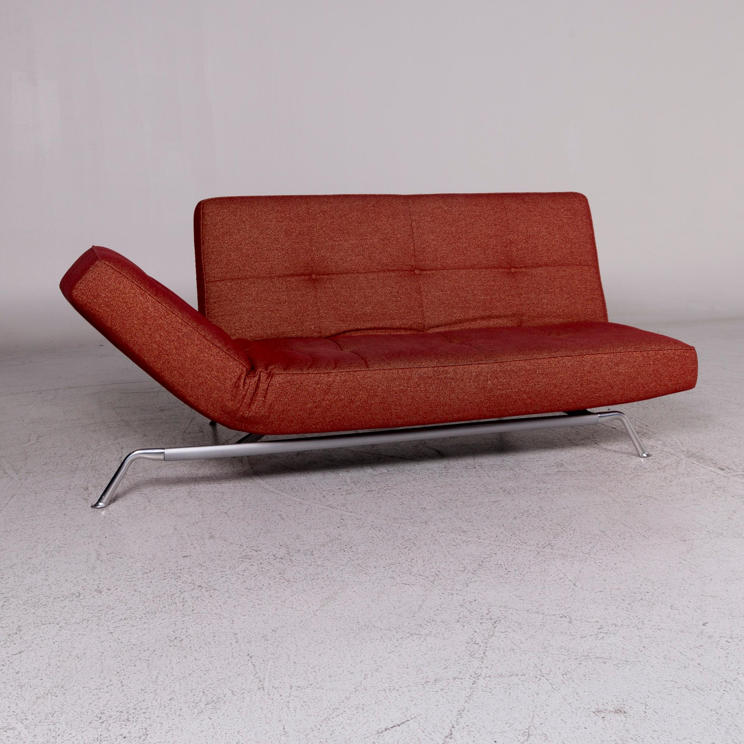 We bring to you a Ligne Roset smala fabric sofa red three-seat sofa bed function couch.

Product measurements in centimetres:
 
Depth 115
Width 193
Height 91
Seat-height 43
Seat-depth 59
Seat-width 149
Back-height 49.


   