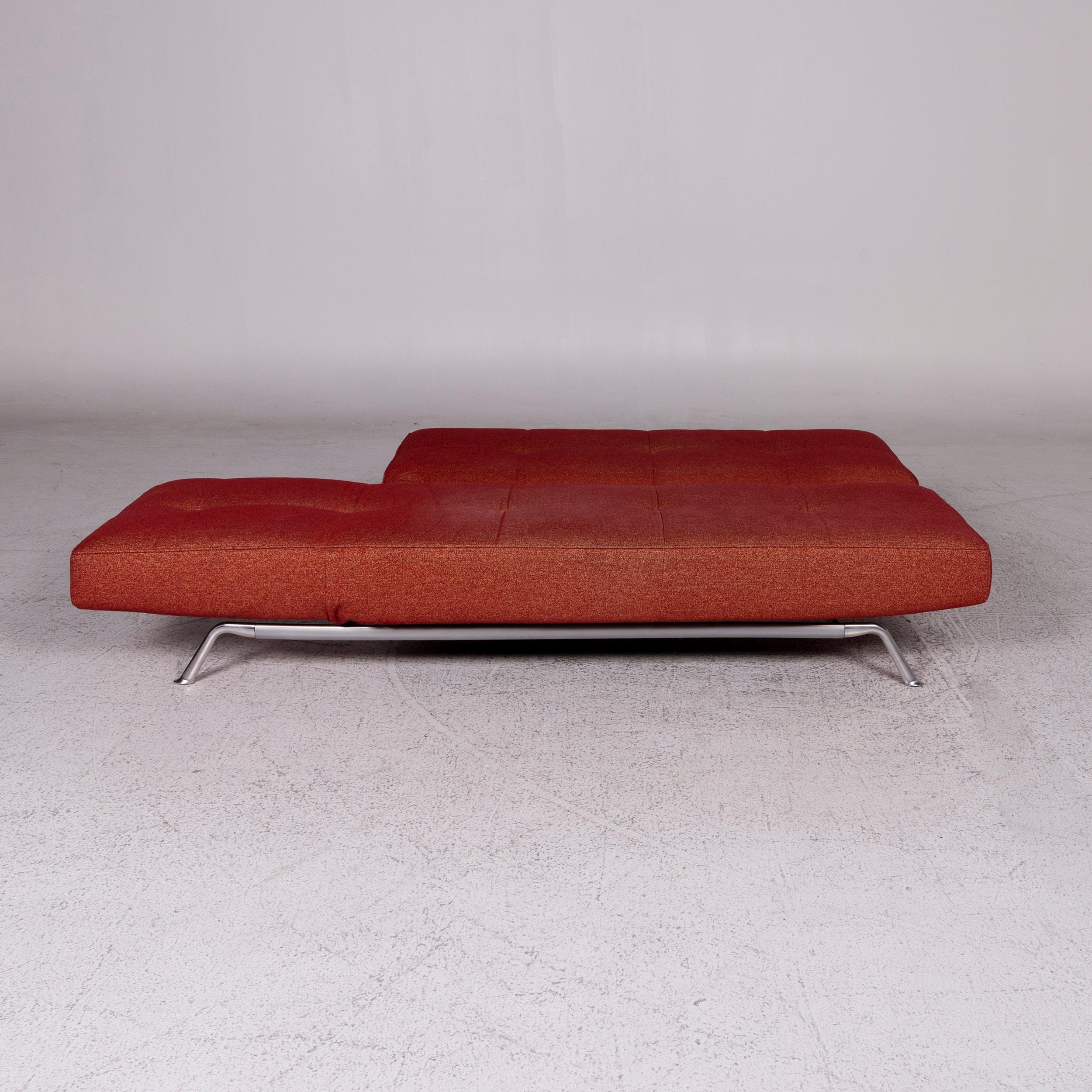 Modern Ligne Roset Smala Fabric Sofa Red Three-Seat Sofa Bed Function Couch