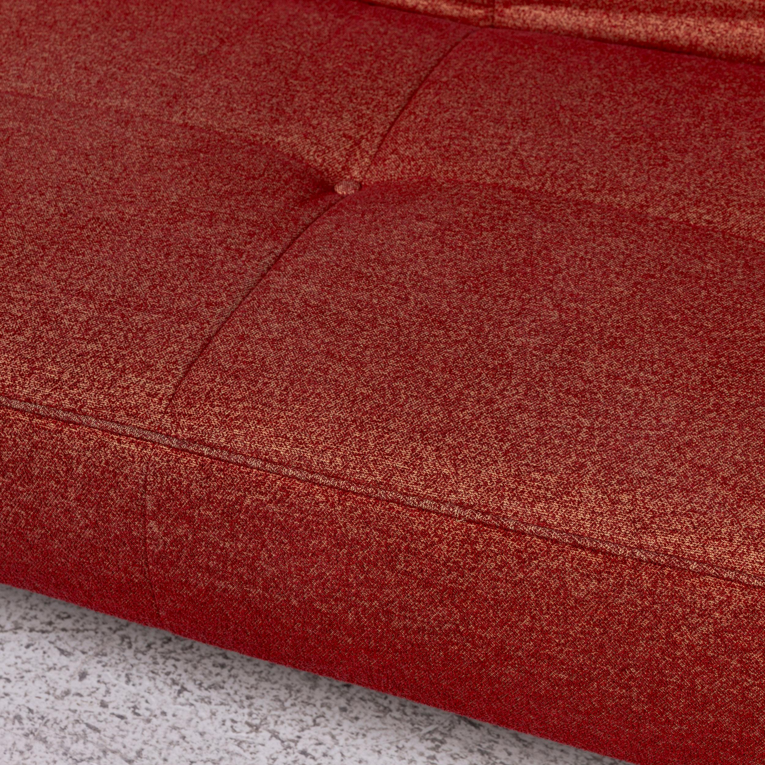 French Ligne Roset Smala Fabric Sofa Red Three-Seat Sofa Bed Function Couch
