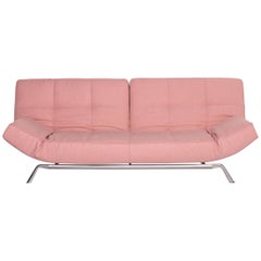 Ligne Roset Smala Fabric Sofa Rosé Pink Three-Seat Function Sleeping Function