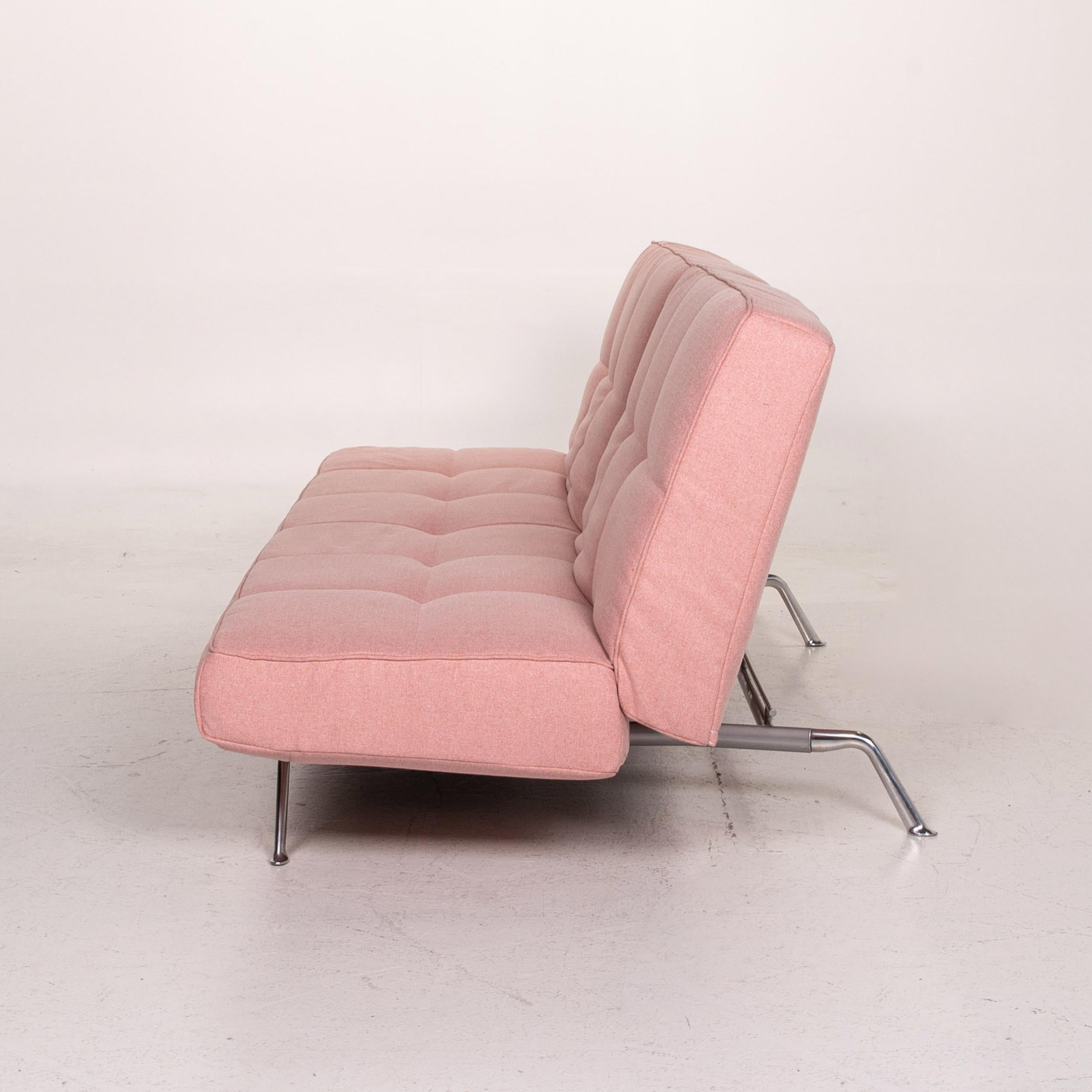 Ligne Roset Smala Fabric Sofa Rosé Pink Three-Seat Function Sleeping Function 2