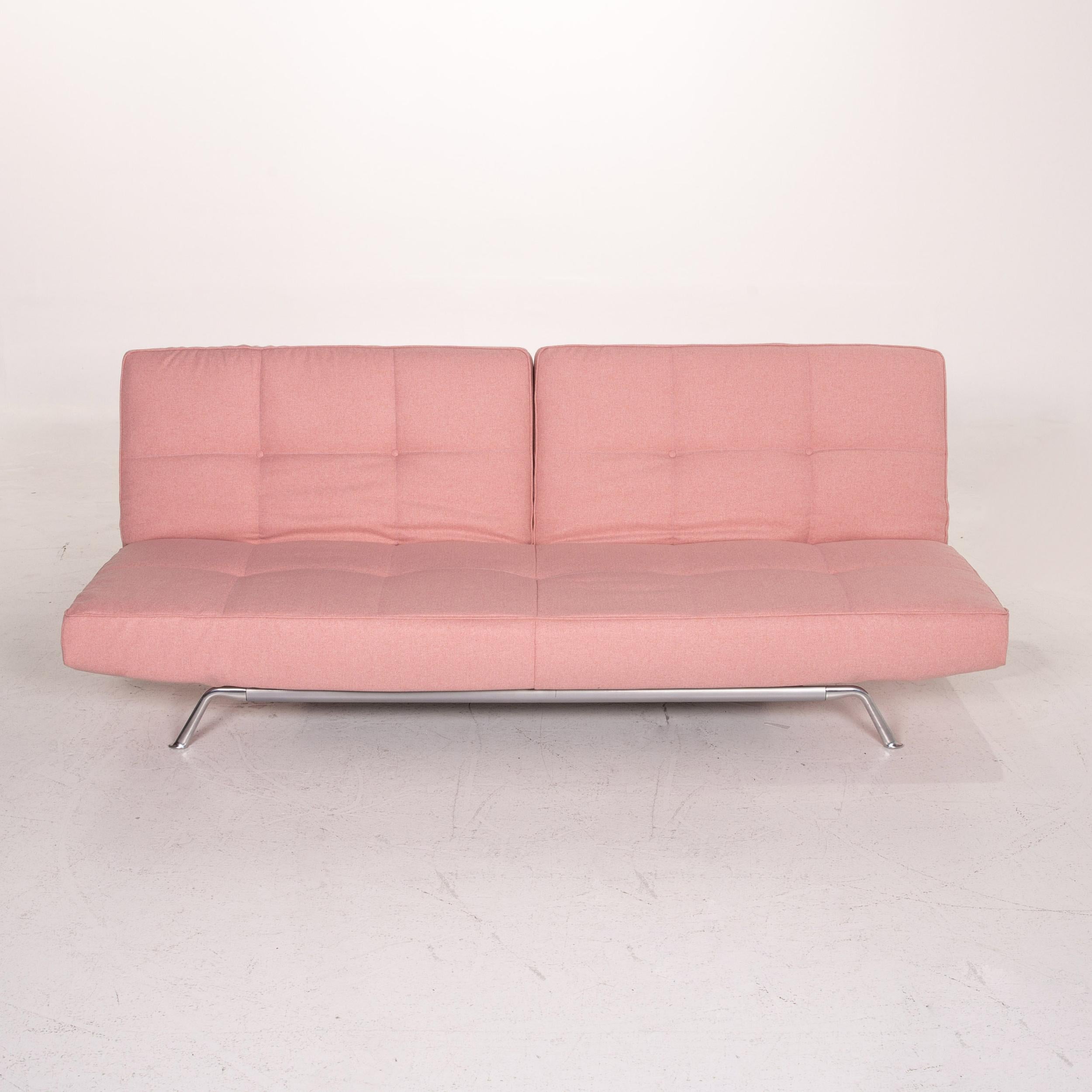 Ligne Roset Smala Fabric Sofa Rosé Pink Three-Seat Function Sleeping Function In Excellent Condition In Cologne, DE