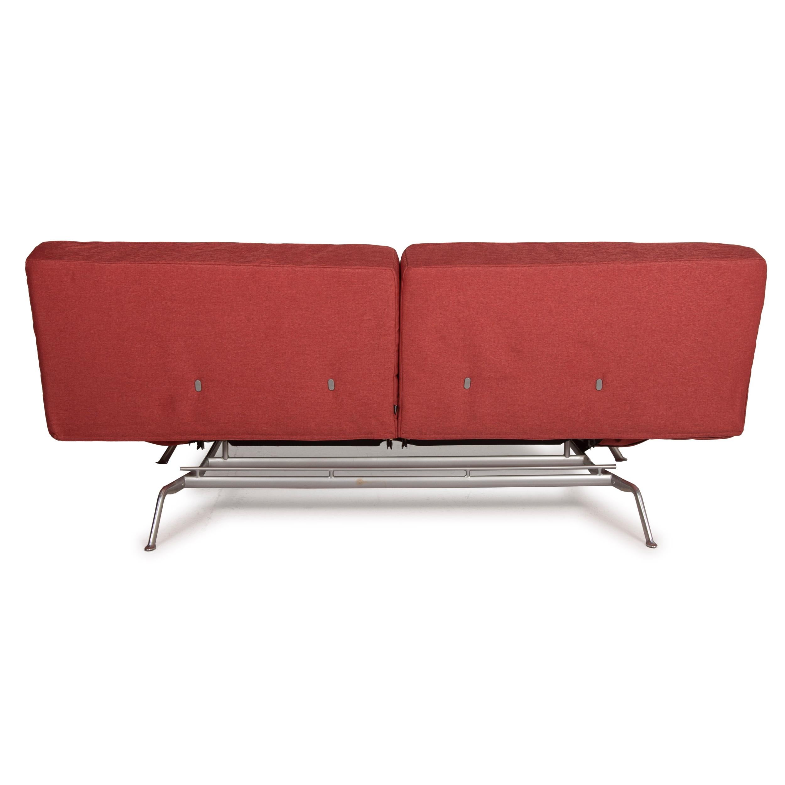 Ligne Roset Smala Fabric Sofa Three-Seater Sofa Bed Red Rosé For Sale 1