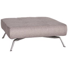 Ligne Roset Smala Fabric Stool Gray Silver Ottoman