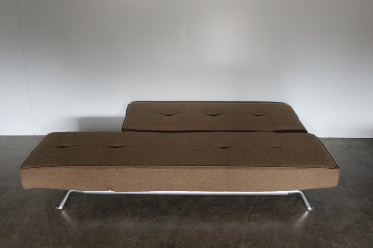 Ligne Roset “Smala” Large Sofa-Bed in Natural Green & Brown Wool 3