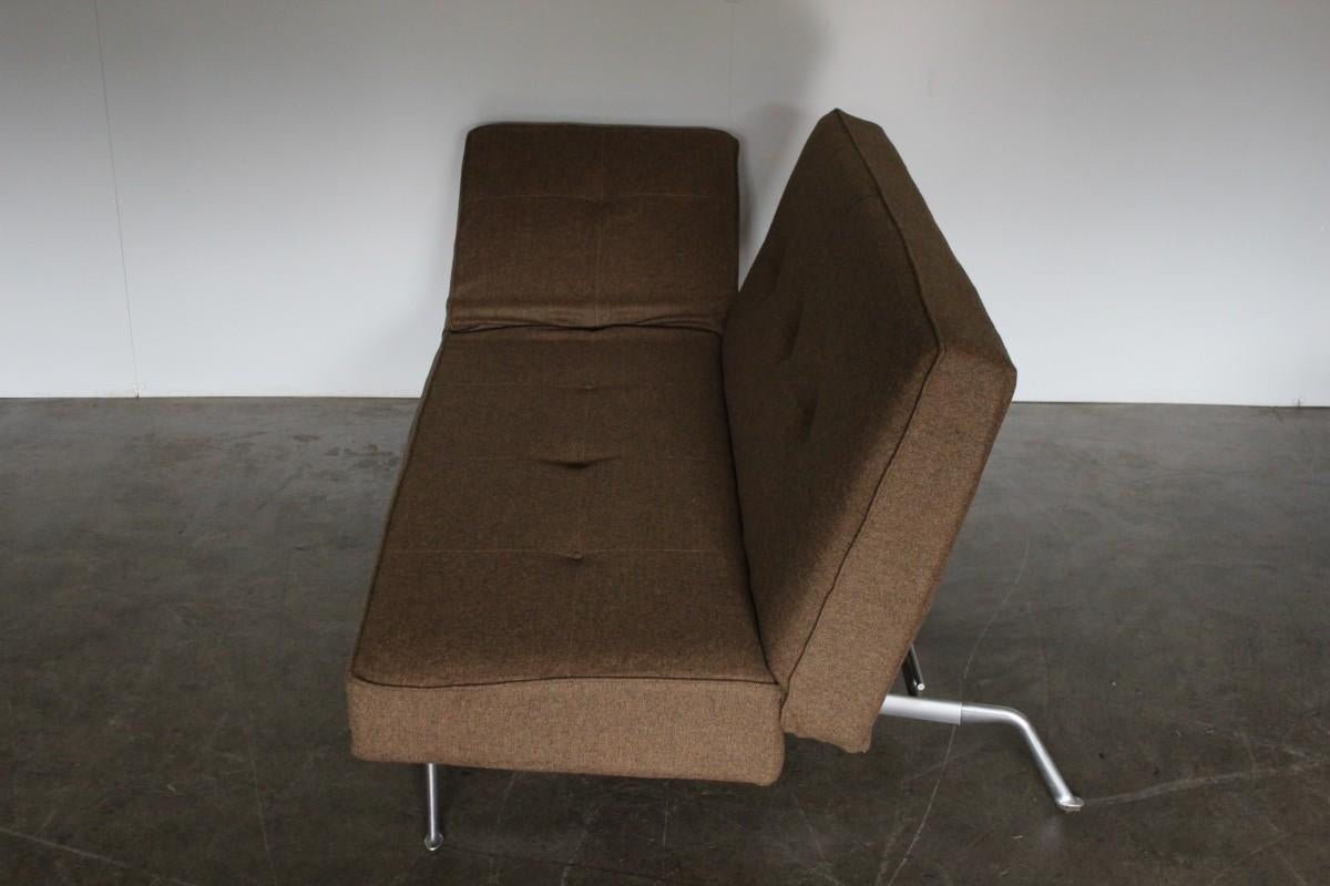 Ligne Roset “Smala” Large Sofa-Bed in Natural Green & Brown Wool 2