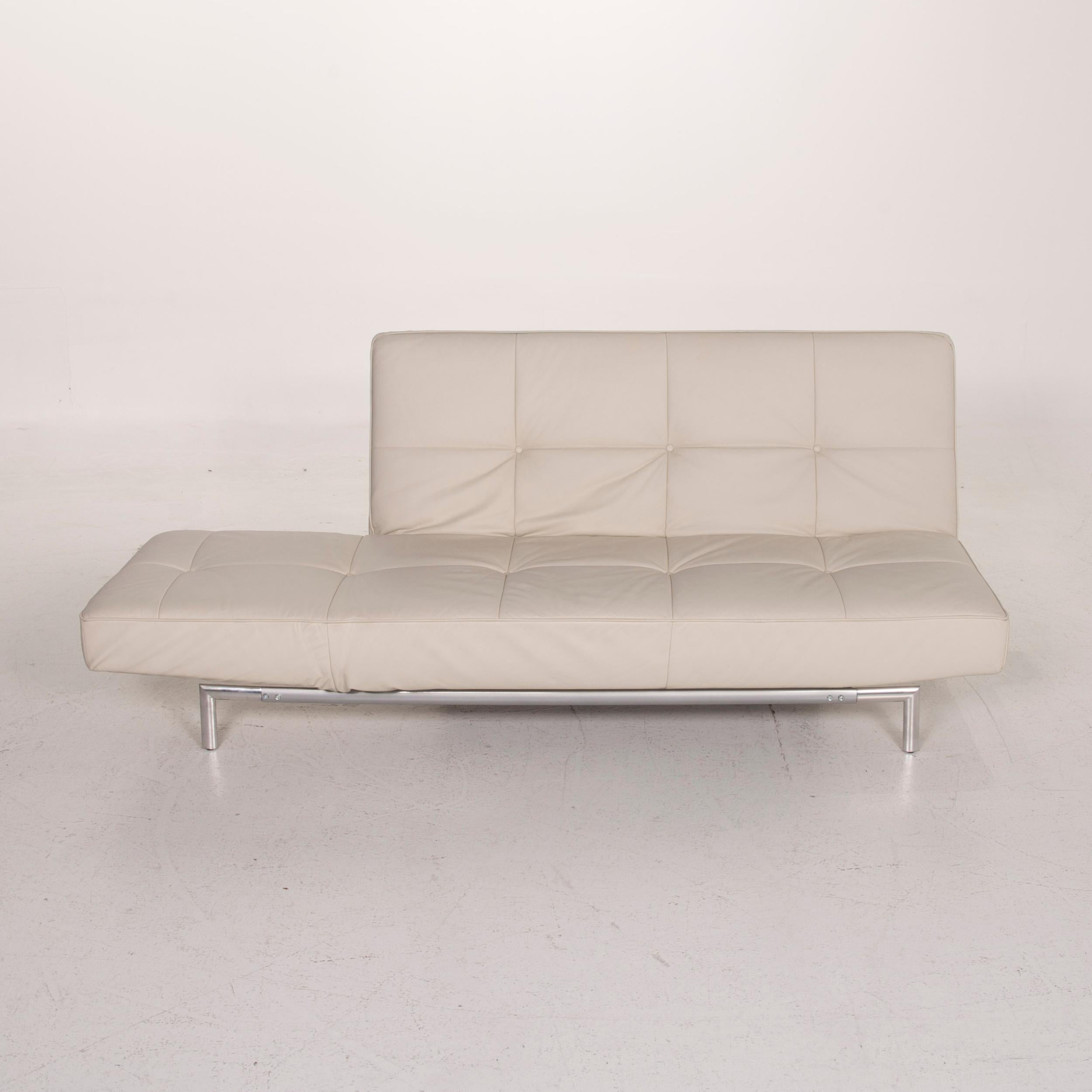Ligne Roset Smala Leather Sofa Beige Three-Seat Function For Sale 3