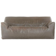 Sofá Ligne Roset de cuero marrón 1980