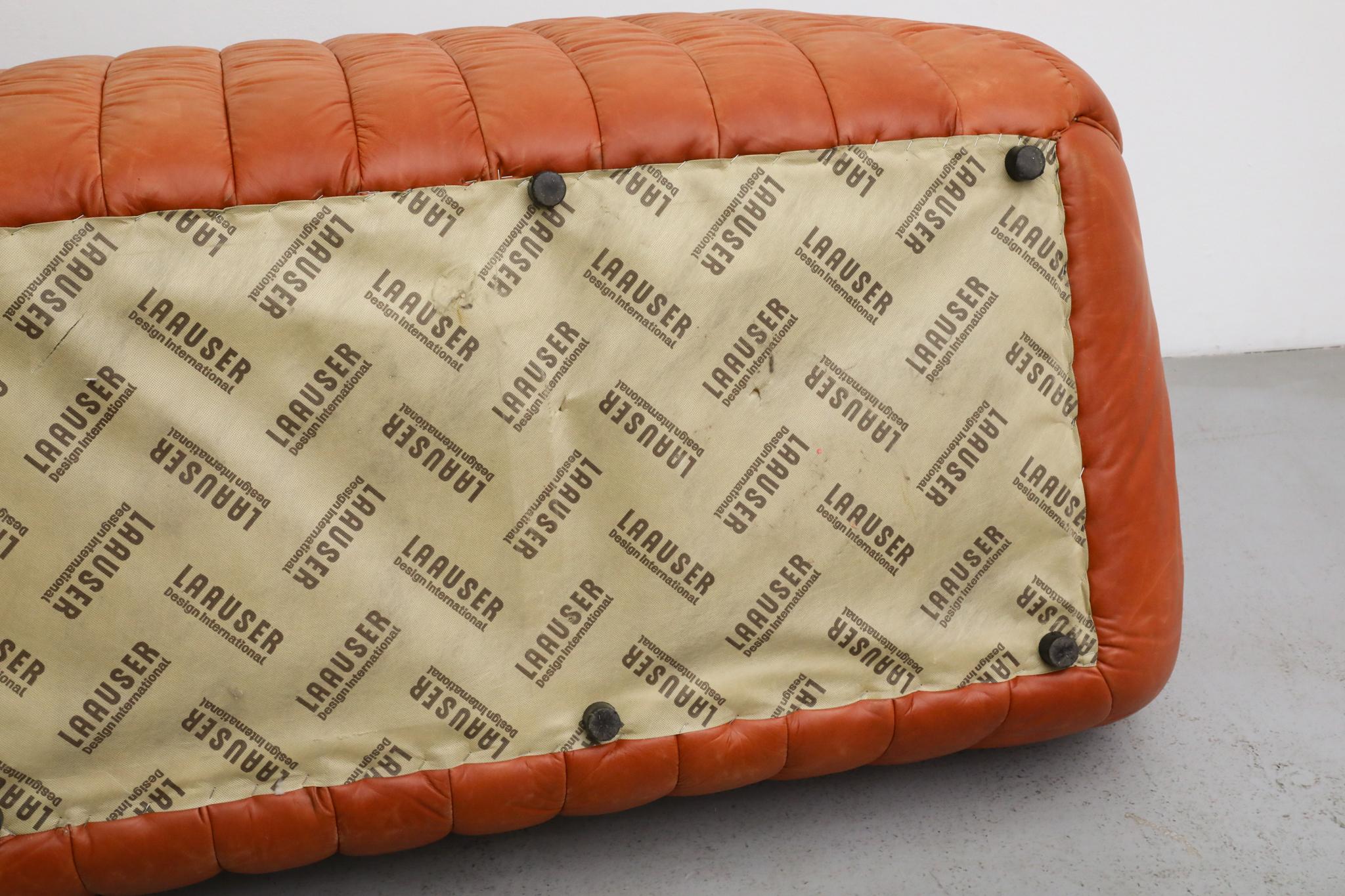 Ligne Roset Style Leather Loveseat by Laauser, German 1970s For Sale 14