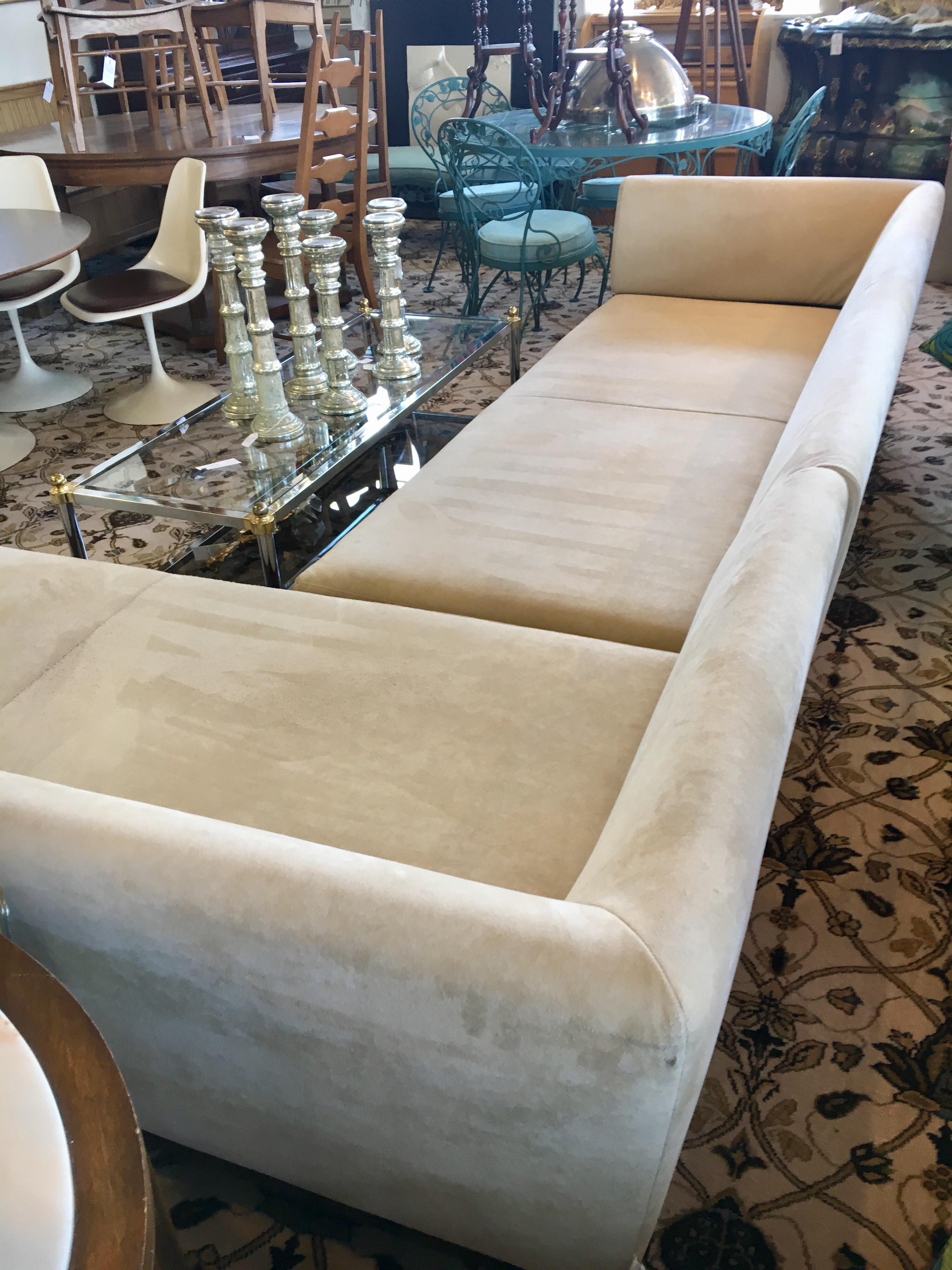 Ligne Roset Suede Feng Sectional Sofa Didier Gomez with Custom Knoll Pillows 5