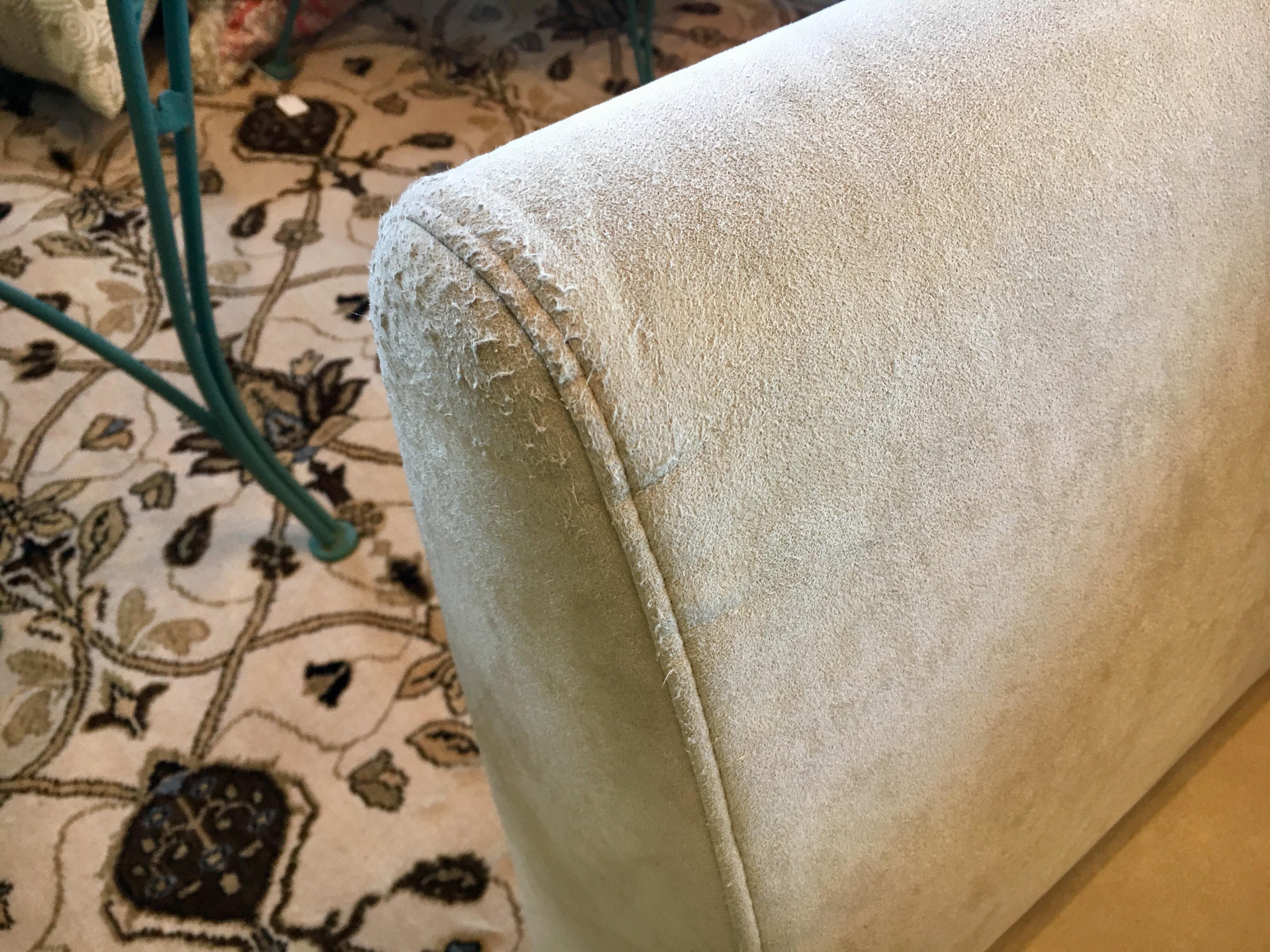 Mid-Century Modern Ligne Roset Suede Feng Sectional Sofa Didier Gomez with Custom Knoll Pillows