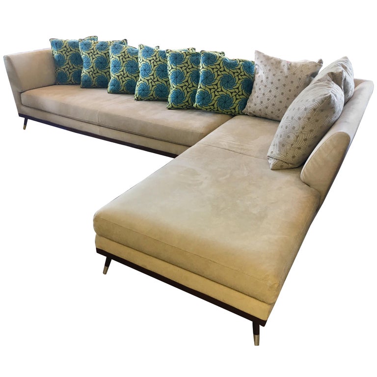 Ligne Roset Suede Feng Sectional Sofa Didier Gomez with Custom 