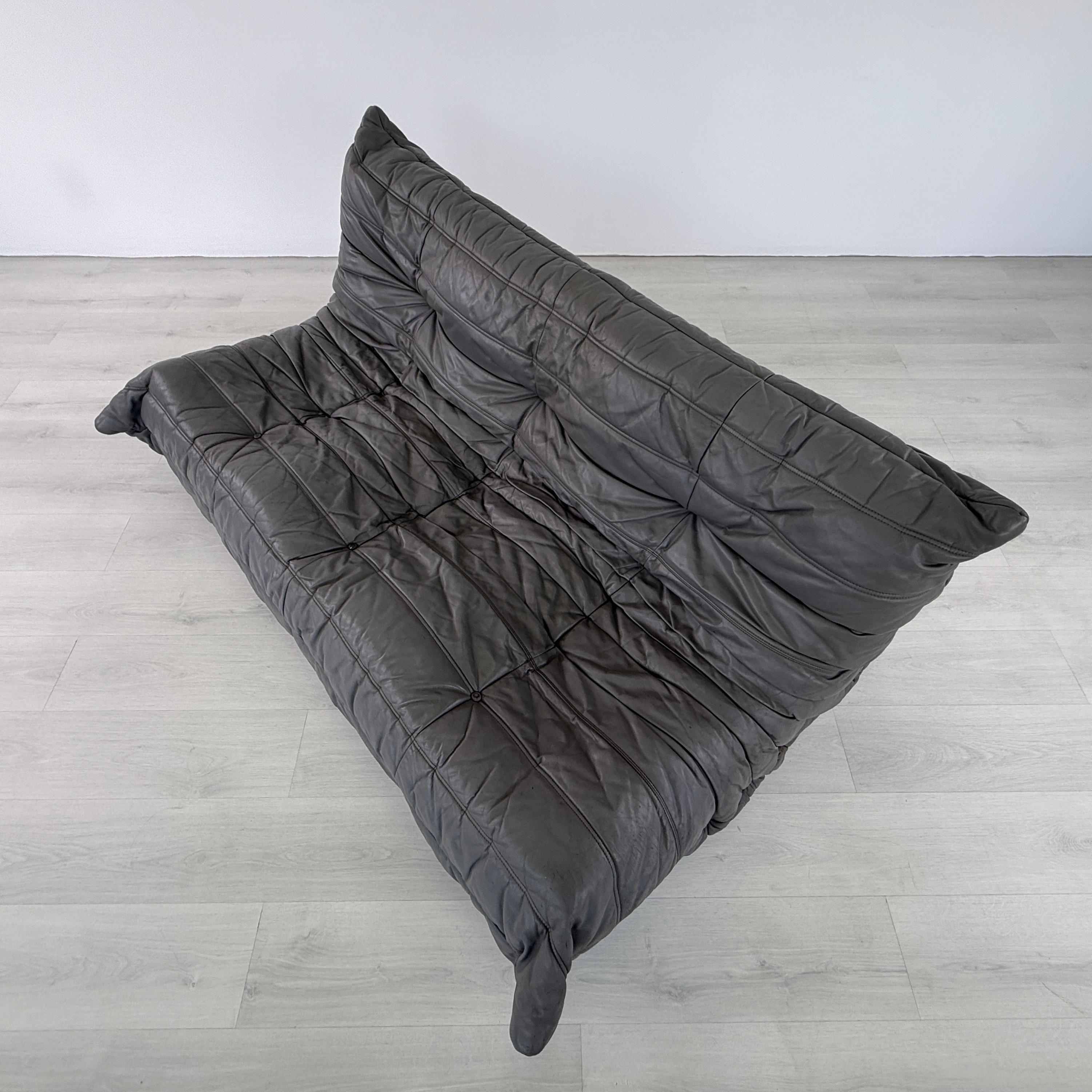 Leather Ligne Roset Togo 3-seat Sofa For Sale