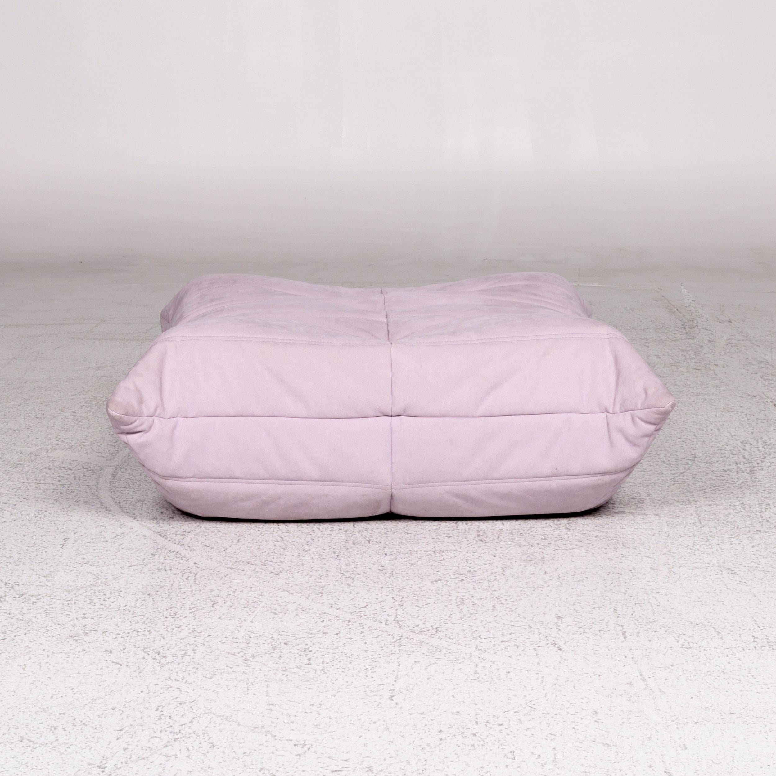 Ligne Roset Togo Alcantara Stoff Sofa Garnitur Mint Flieder Grün Lila 2x 1