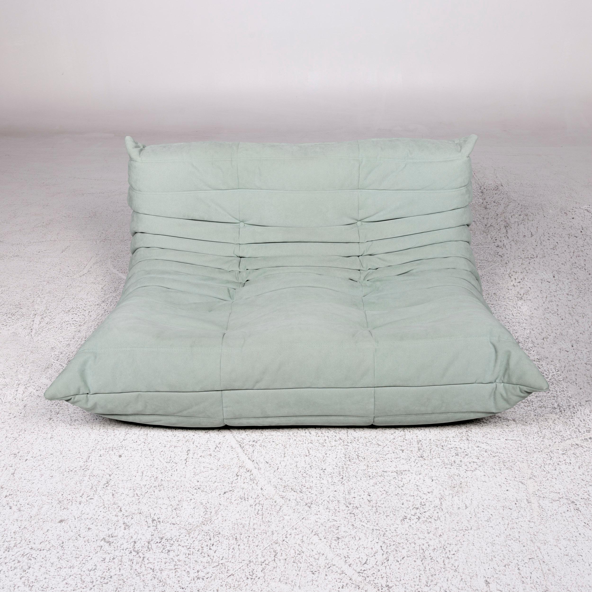 Modern Ligne Roset Togo Alcantara Stoff Sofa Garnitur Mint Flieder Grün Lila 2x
