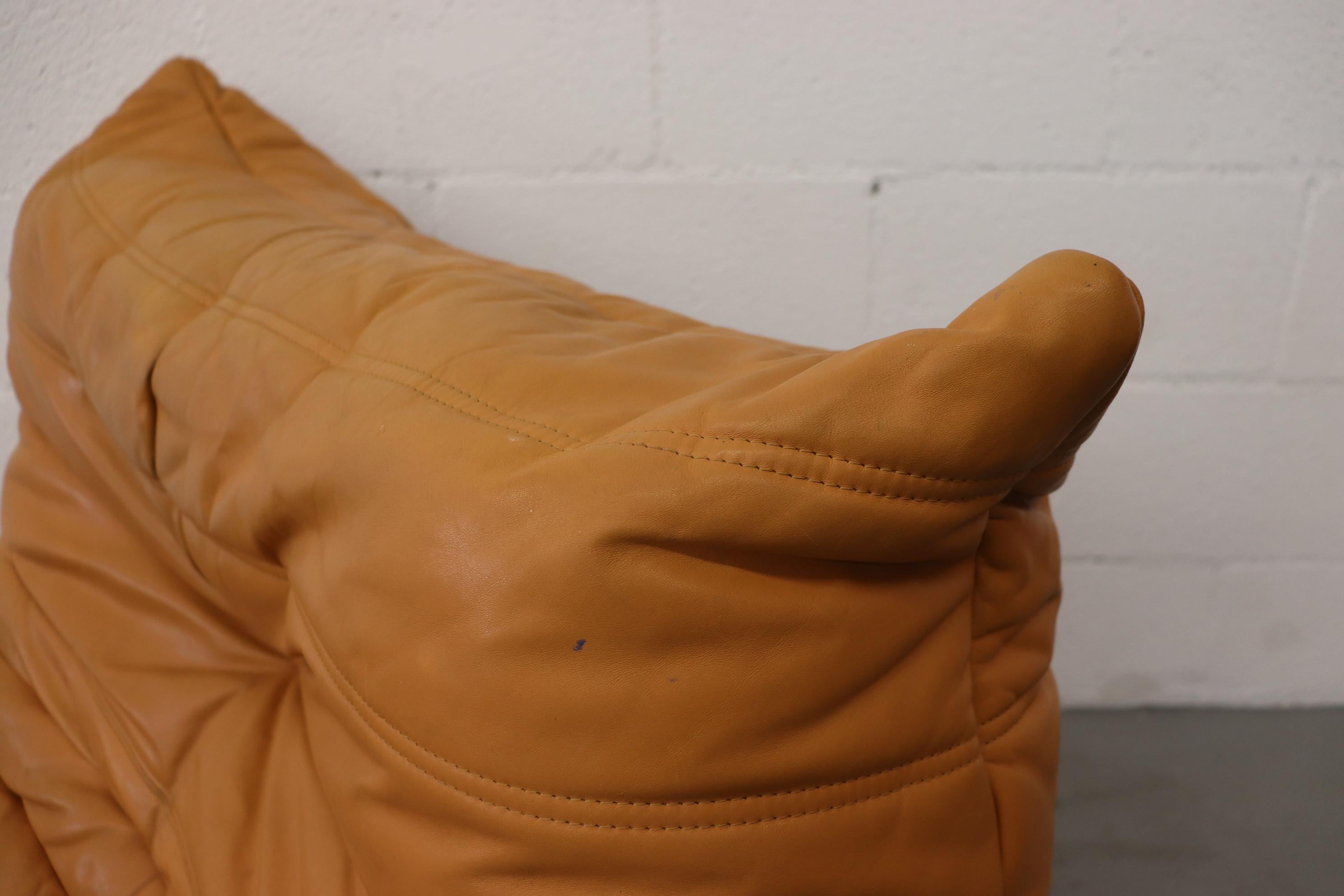 Ligne Roset 'TOGO' Butterscotch Leather Corner Sectional Sofa 2