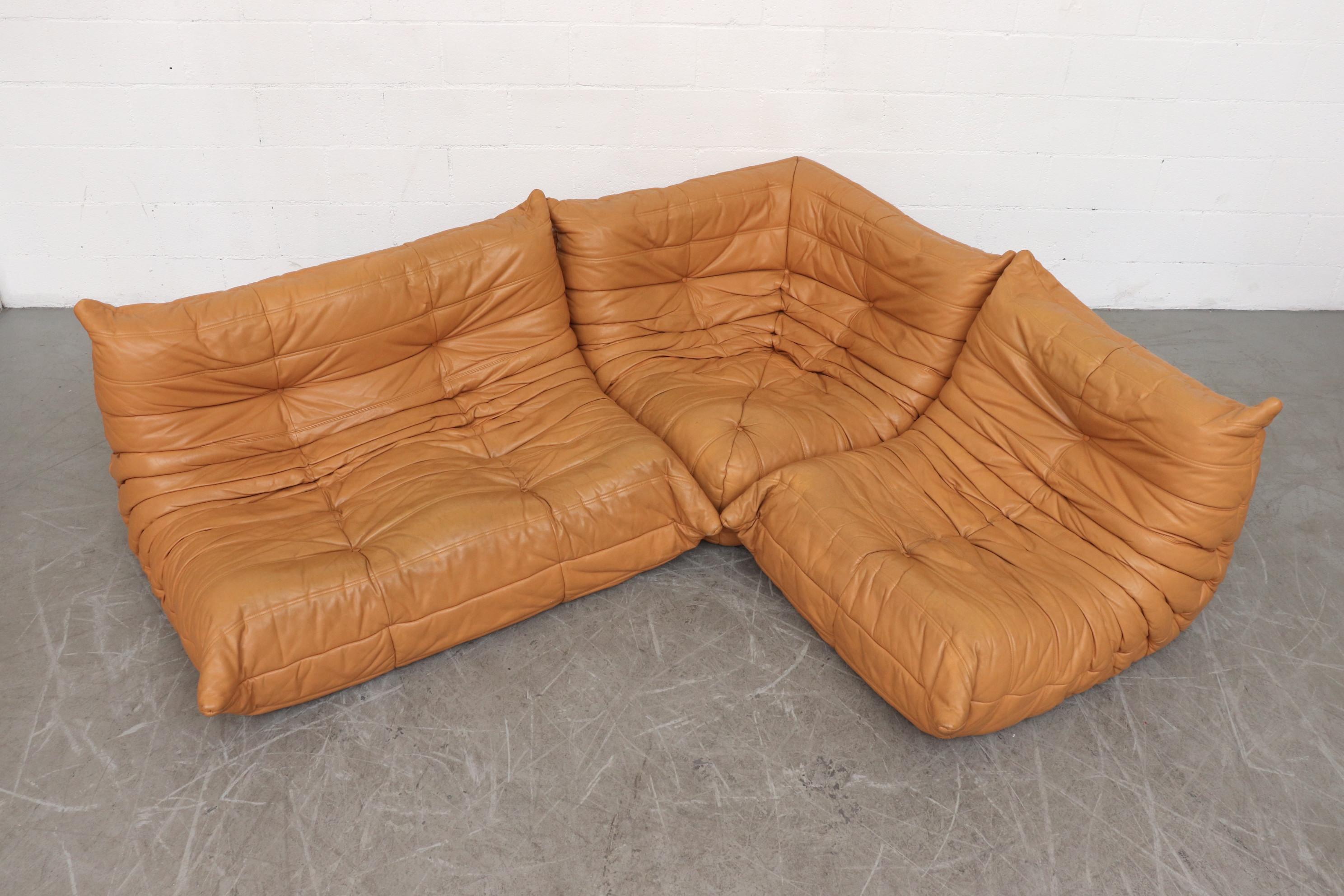 butterscotch leather sectional