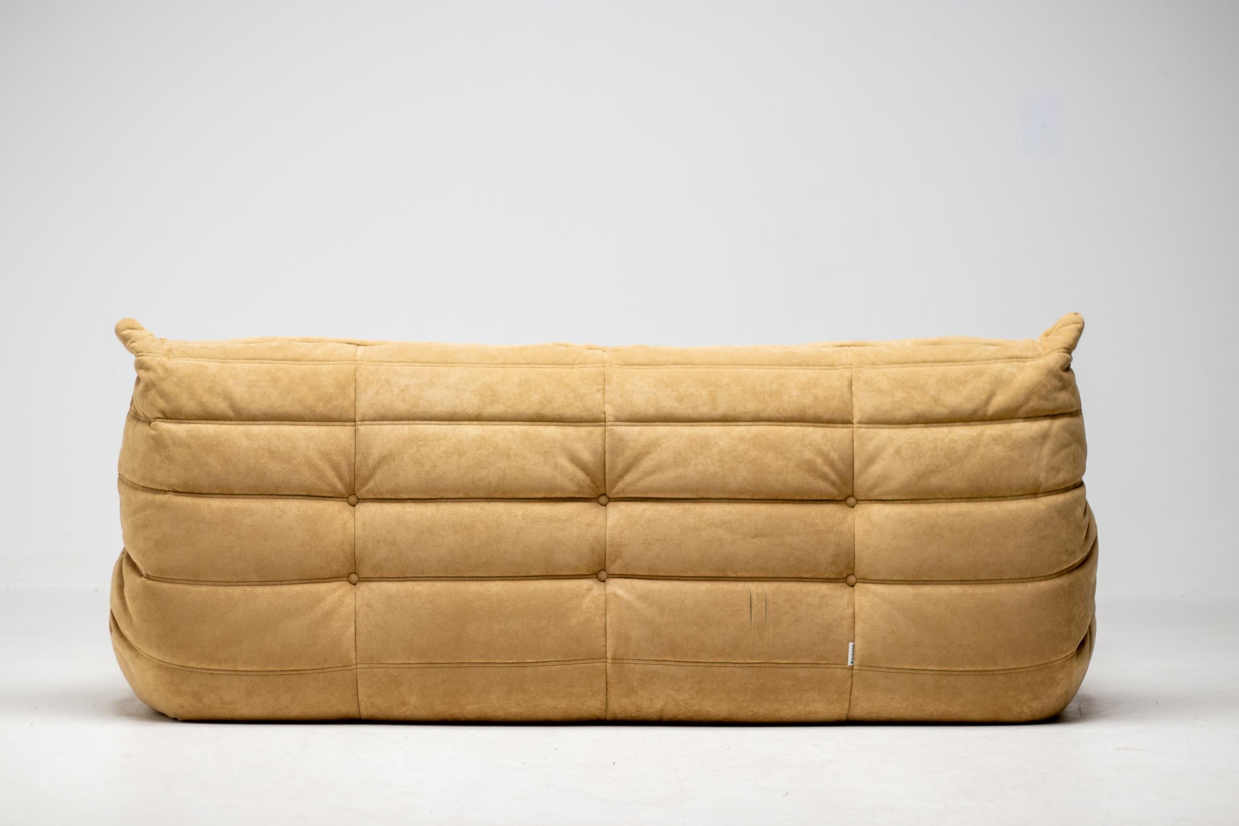Mid-Century Modern Ligne Roset Togo by Michel Ducaroy Alcantara Three-Seater Sofa