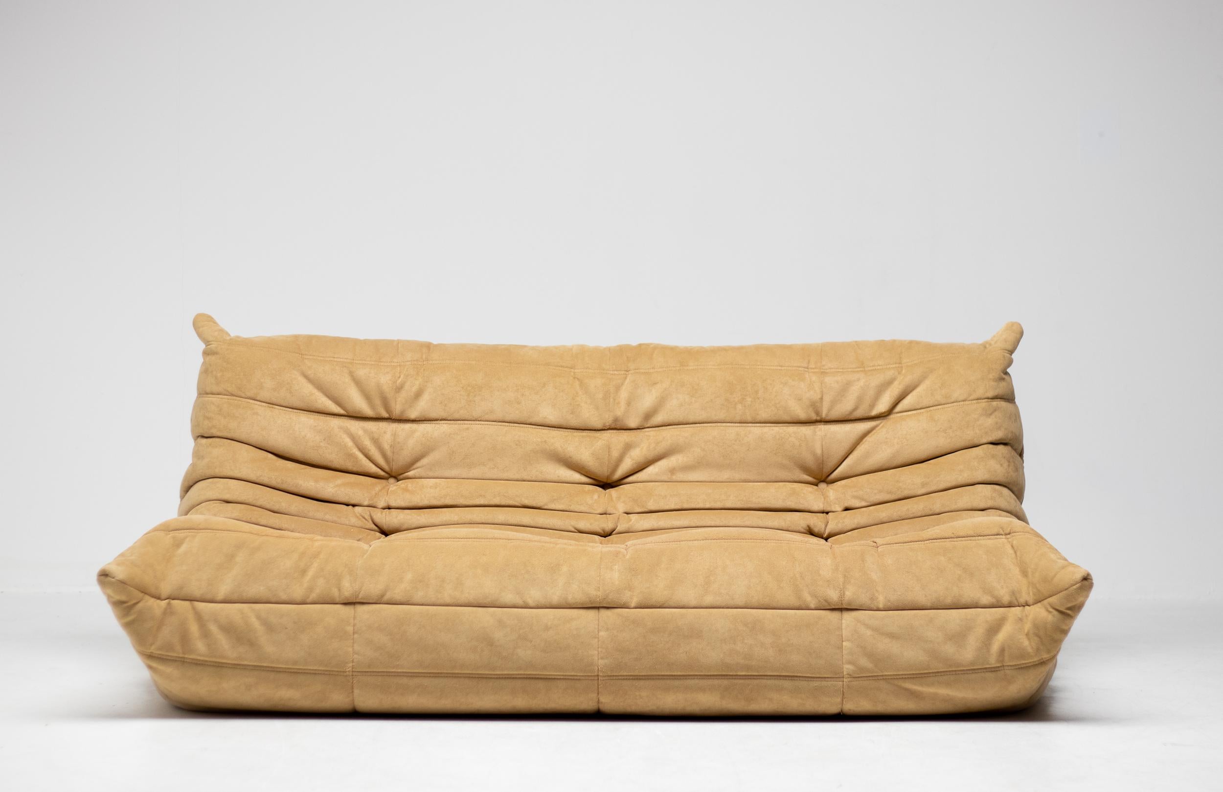 Ligne Roset Togo by Michel Ducaroy Alcantara Three-Seater Sofa 1