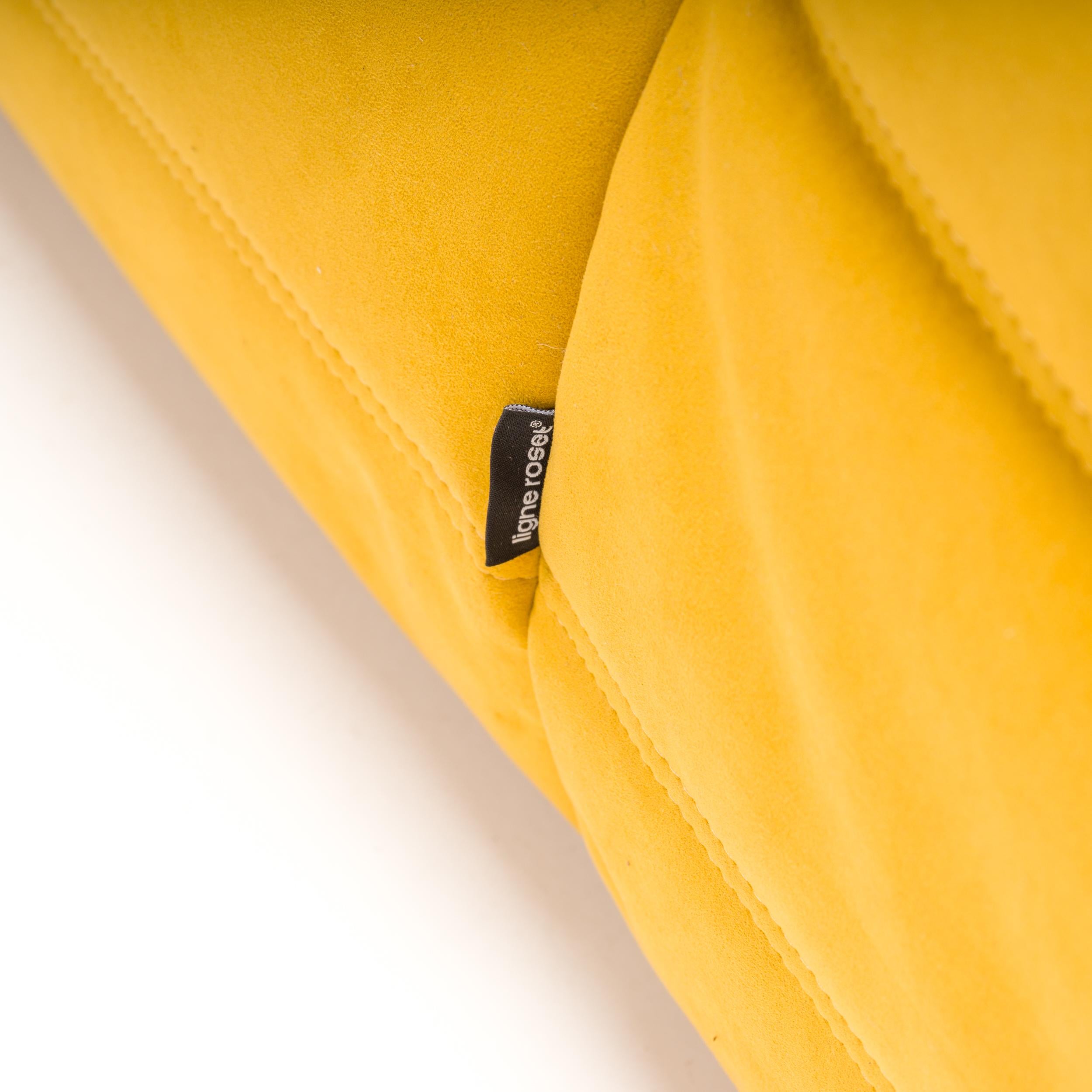 Fabric Ligne Roset Togo by Michel Ducaroy Alcantara Yellow 2-Seater Sofa
