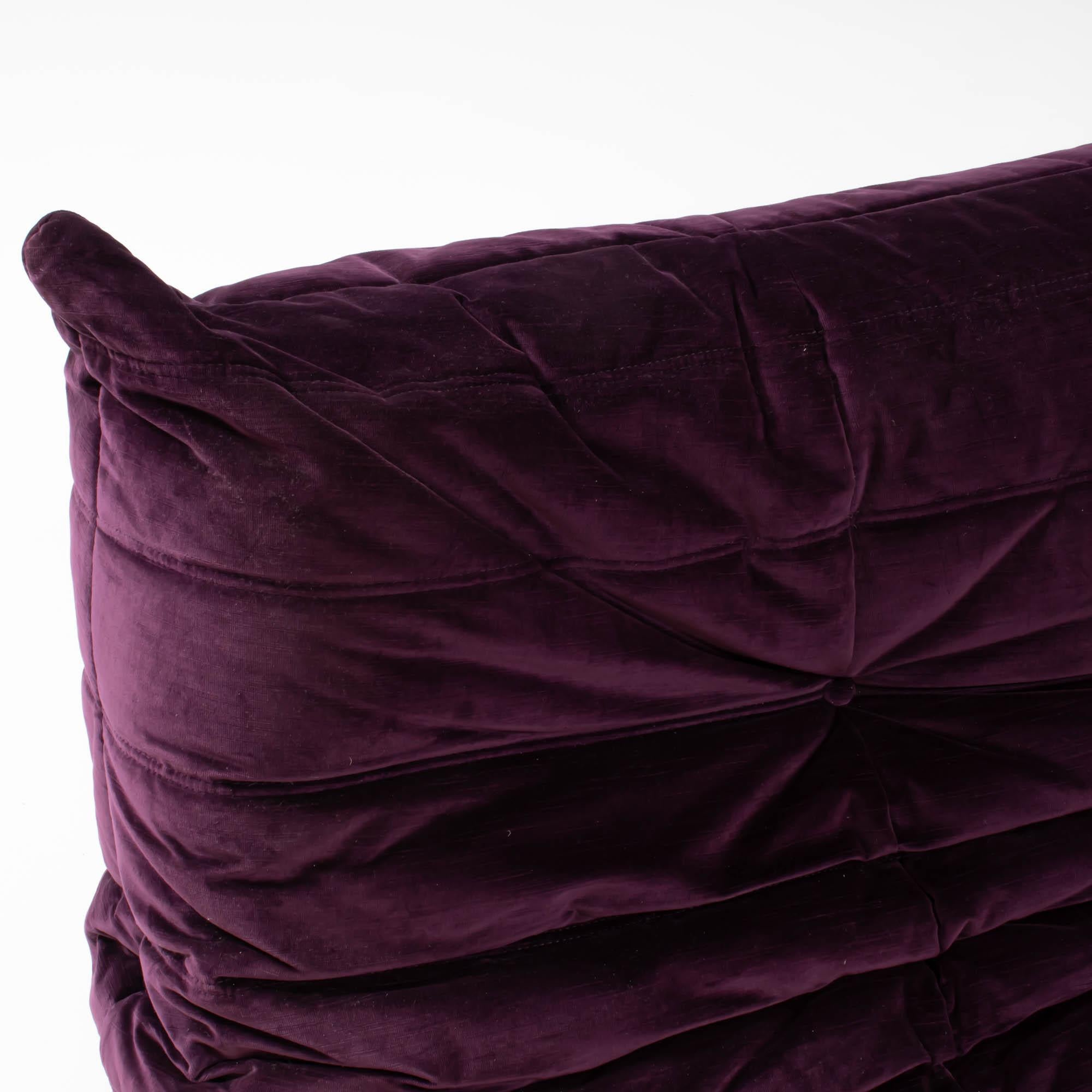 Ligne Roset Togo by Michel Ducaroy Purple Velvet 2 Seater Sofa 2
