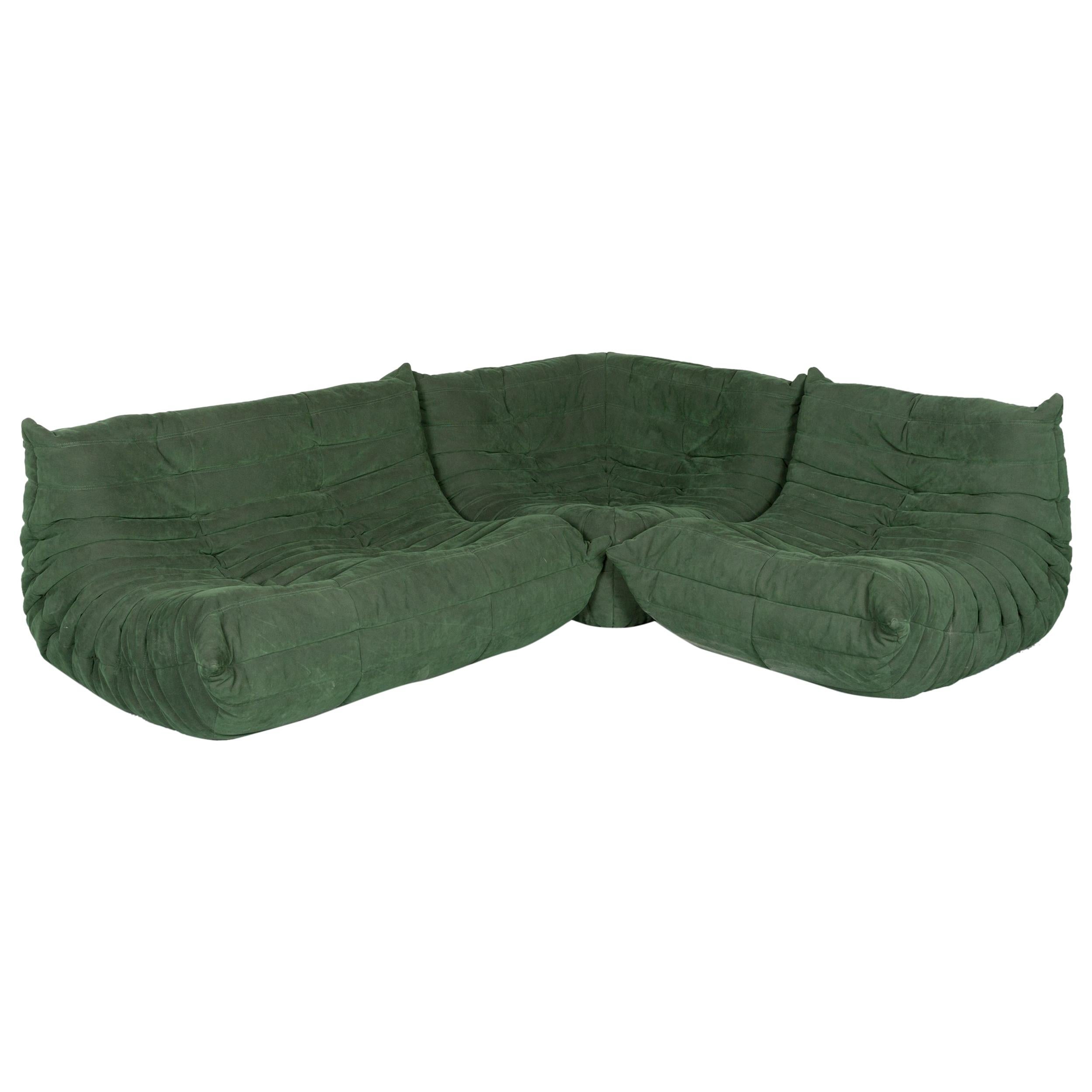 Ligne Roset Togo Designer Corner Sofa Green Alcantara Two-Seat Retro Couch  at 1stDibs | green togo sofa, ligne roset togo alcantara, ligne roset  alcantara