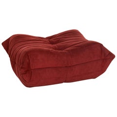 Ligne Roset Togo Fabric Stool Red Wine Red Ottoman