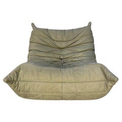 Ligne Roset "Togo" Fireside Chair - In Light Grey Alcantara