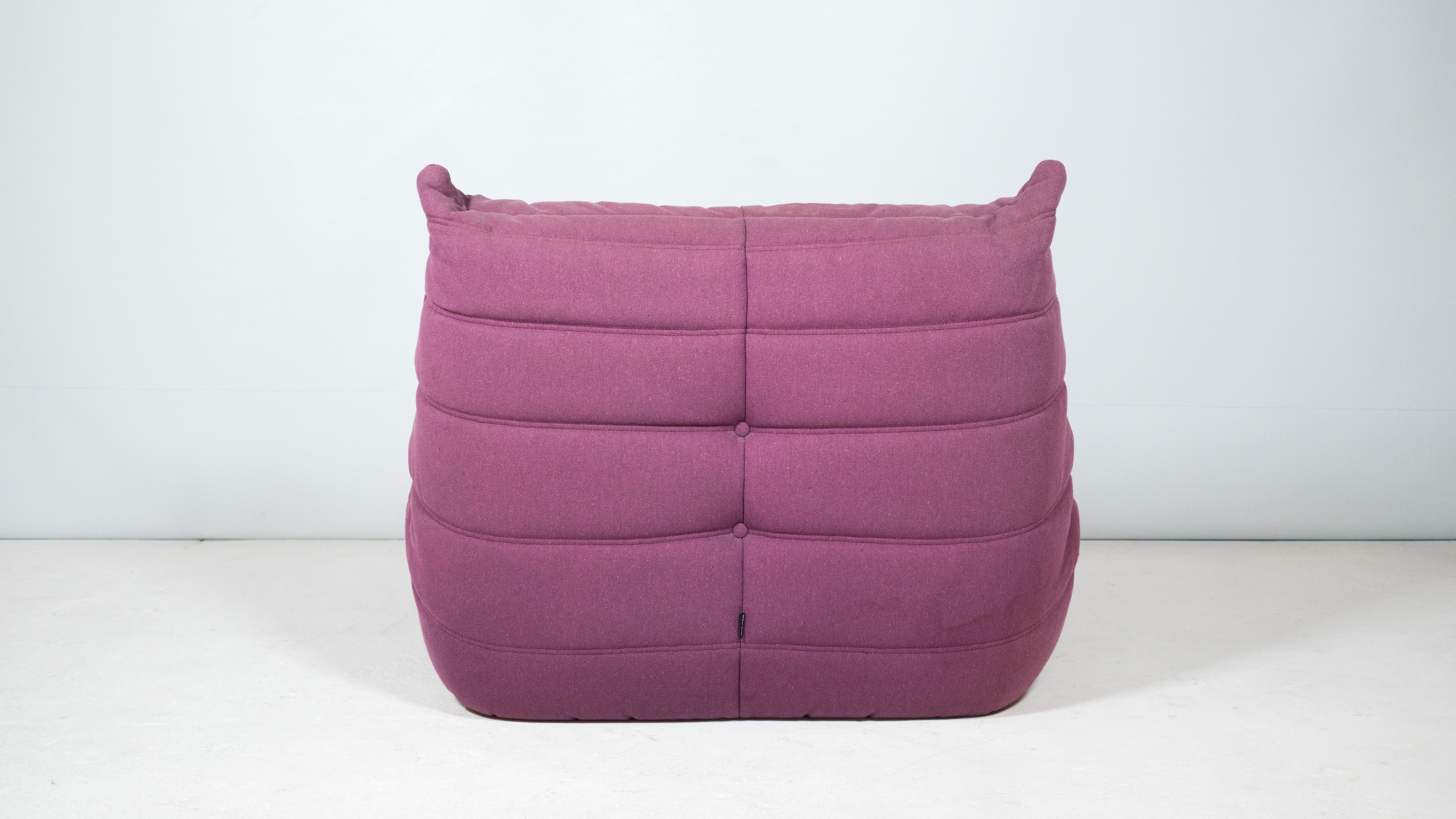 French Ligne Roset Togo Fireside Chair in Purple by Michel Ducaroy For Sale