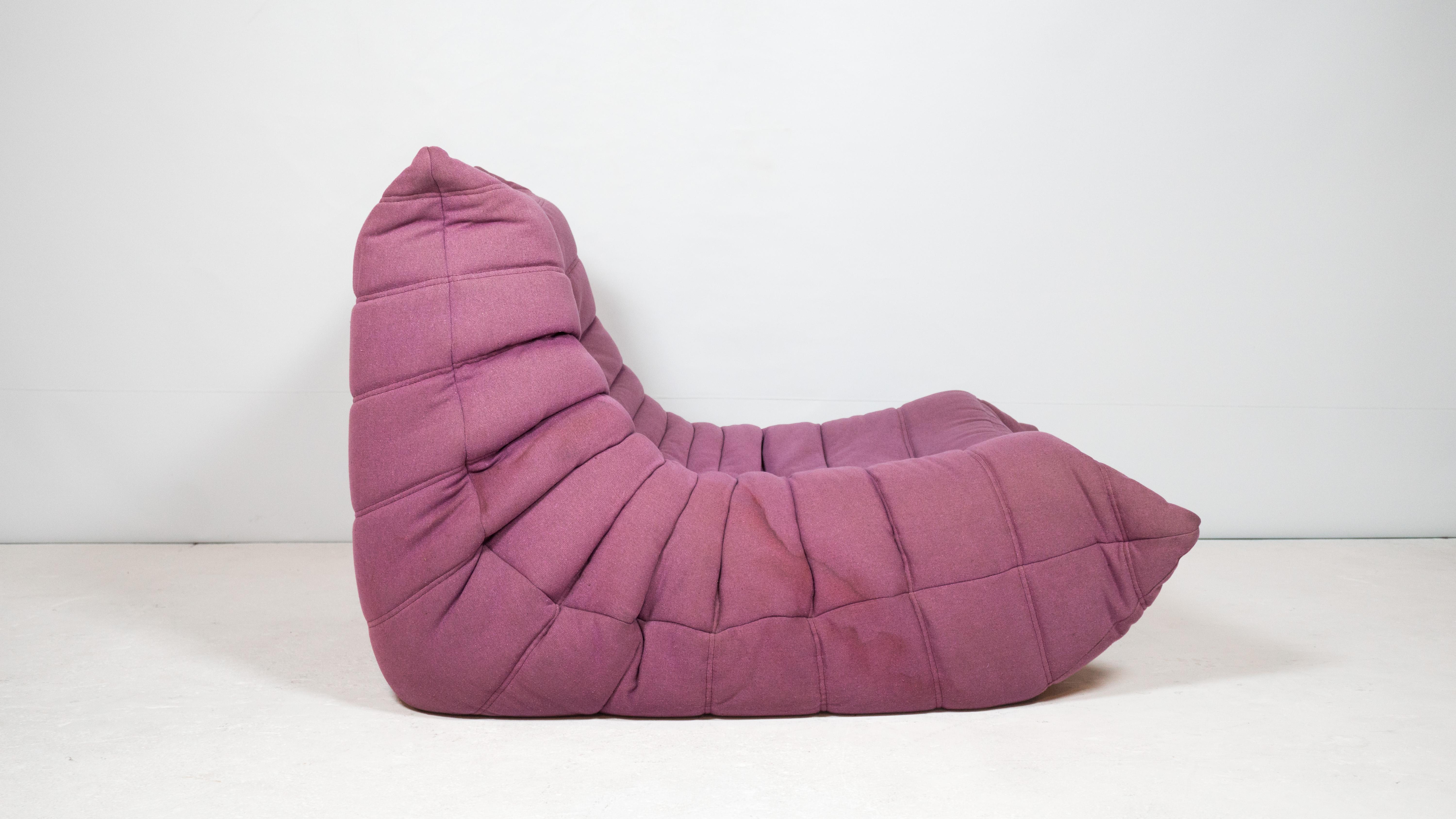 Contemporary Ligne Roset Togo Fireside Chair in Purple by Michel Ducaroy