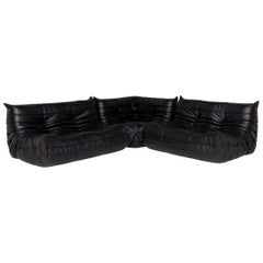 Ligne Roset Togo Leather Corner Sofa Black Sofa Function Michel Ducaroy Couch
