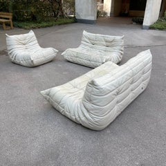 Ligne Roset 'Togo' Signed Authentic in Original Patinated Leather 1970s