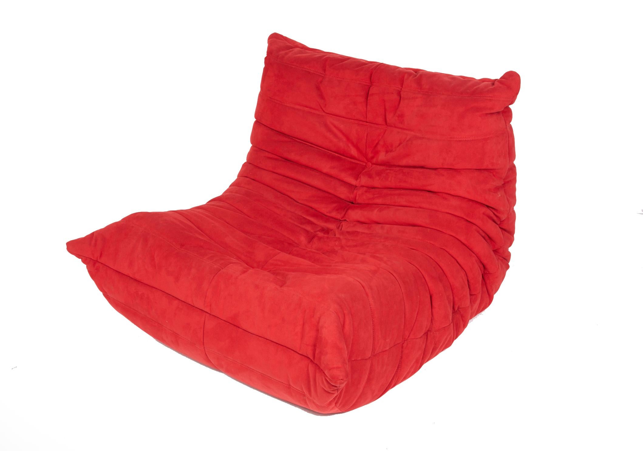 Tissu d'ameublement Ensemble canapé et 2 chaises Togo Ligne Roset pour Roche Bobois, fabriqué en France