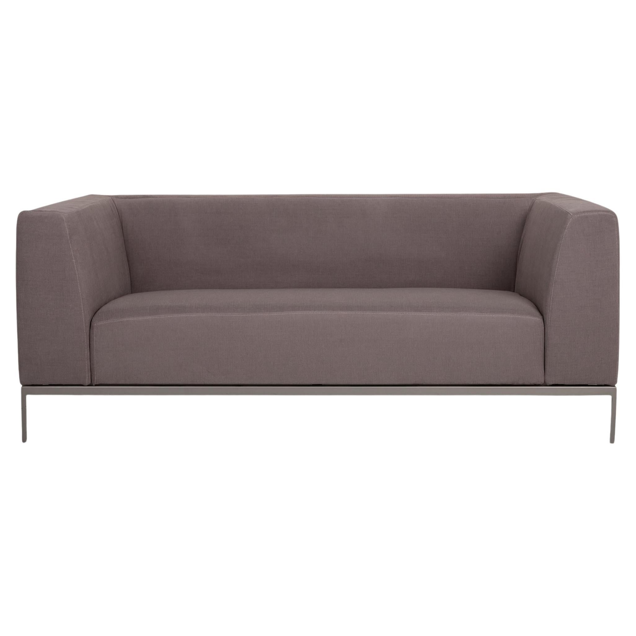 Ligne Roset Traversal Fabric Sofa Gray Two-Seater Couch For Sale