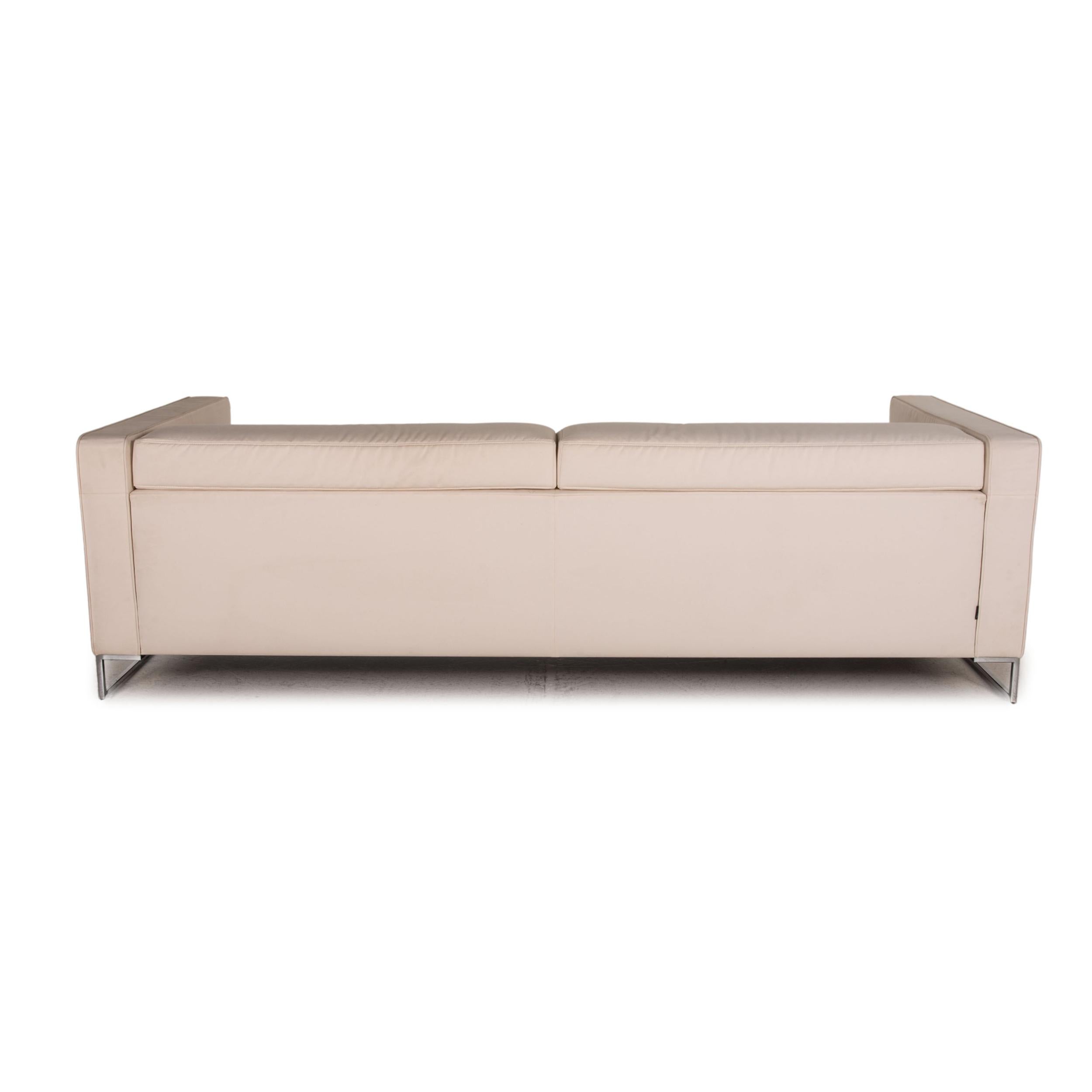 Ligne Roset Urbani Fabric Sofa Cream Three-Seater Couch Function For Sale 2