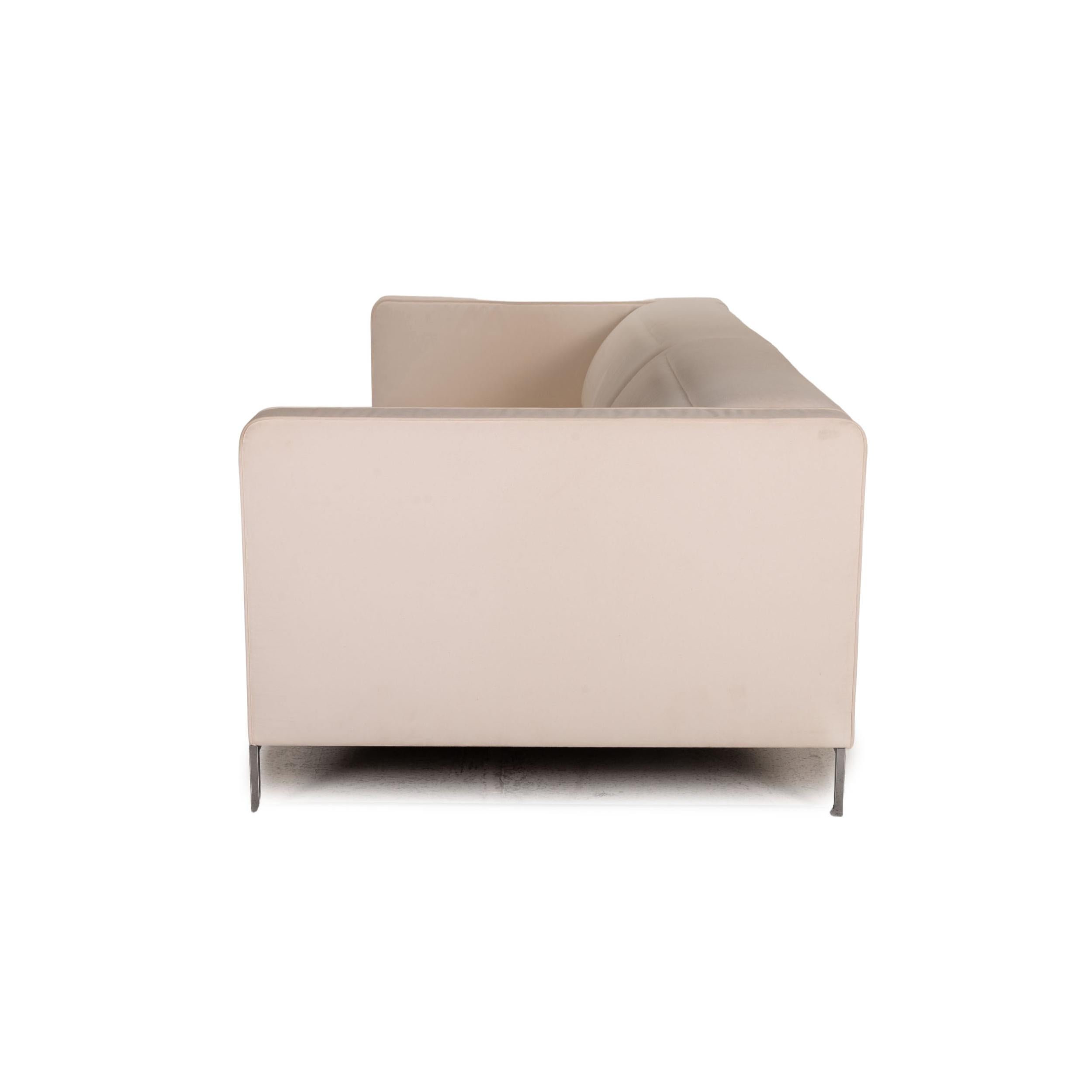 Ligne Roset Urbani Fabric Sofa Cream Three-Seater Couch Function For Sale 3