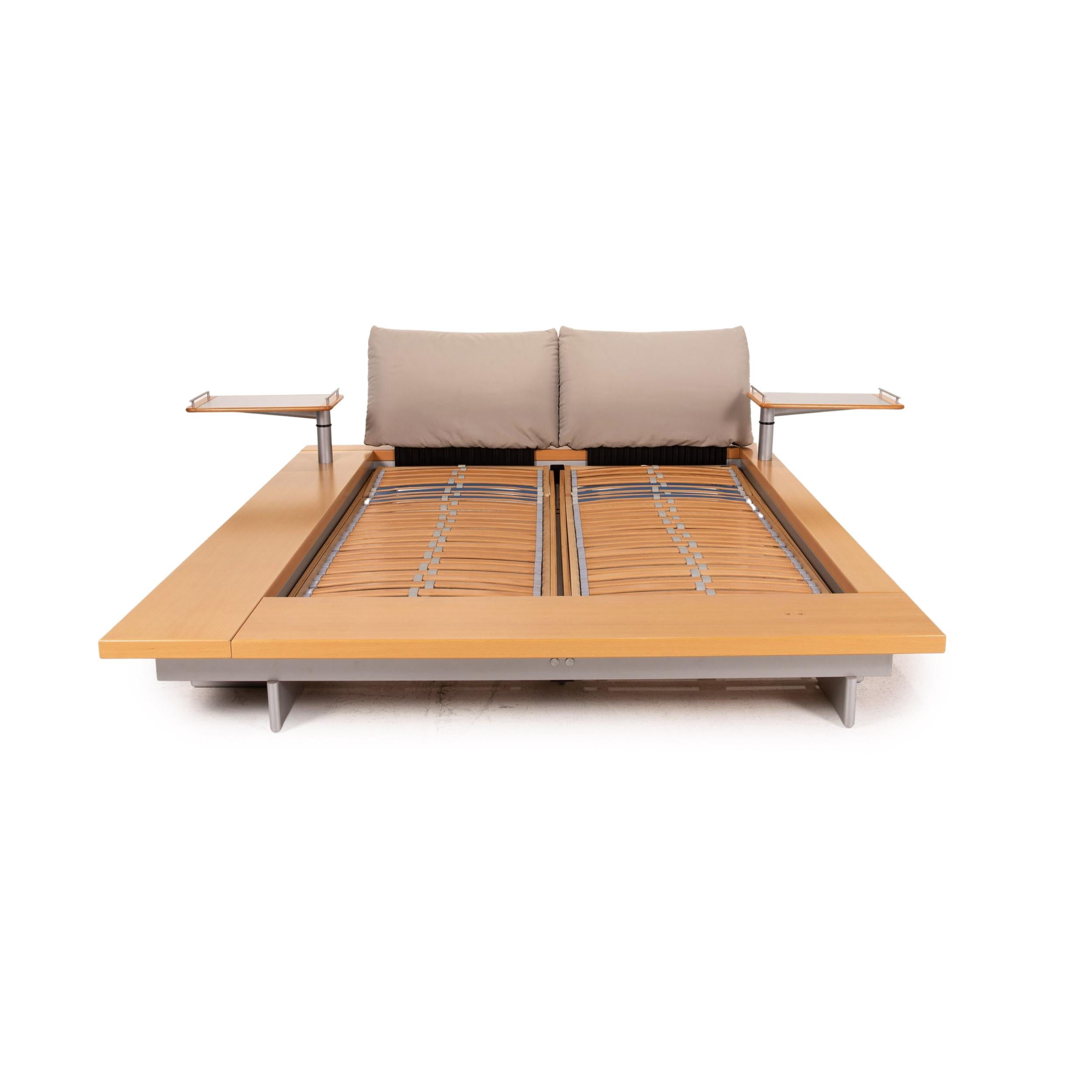 Ligne Roset Wood Futon Double Bed Bed Incl. Slatted Frame Incl. 2x 2