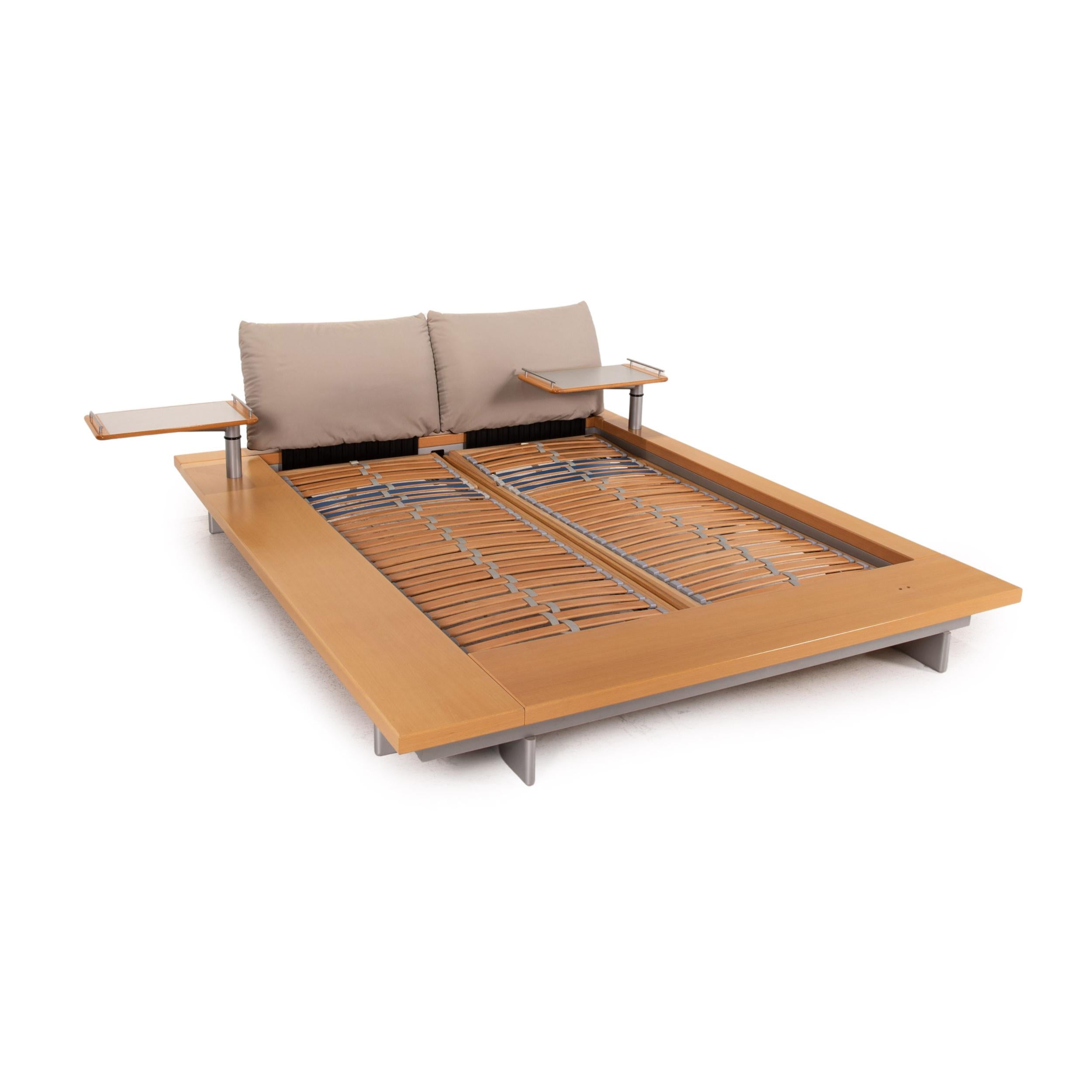 Ligne Roset Wood Futon Double Bed Bed Incl. Slatted Frame Incl. 2x 3