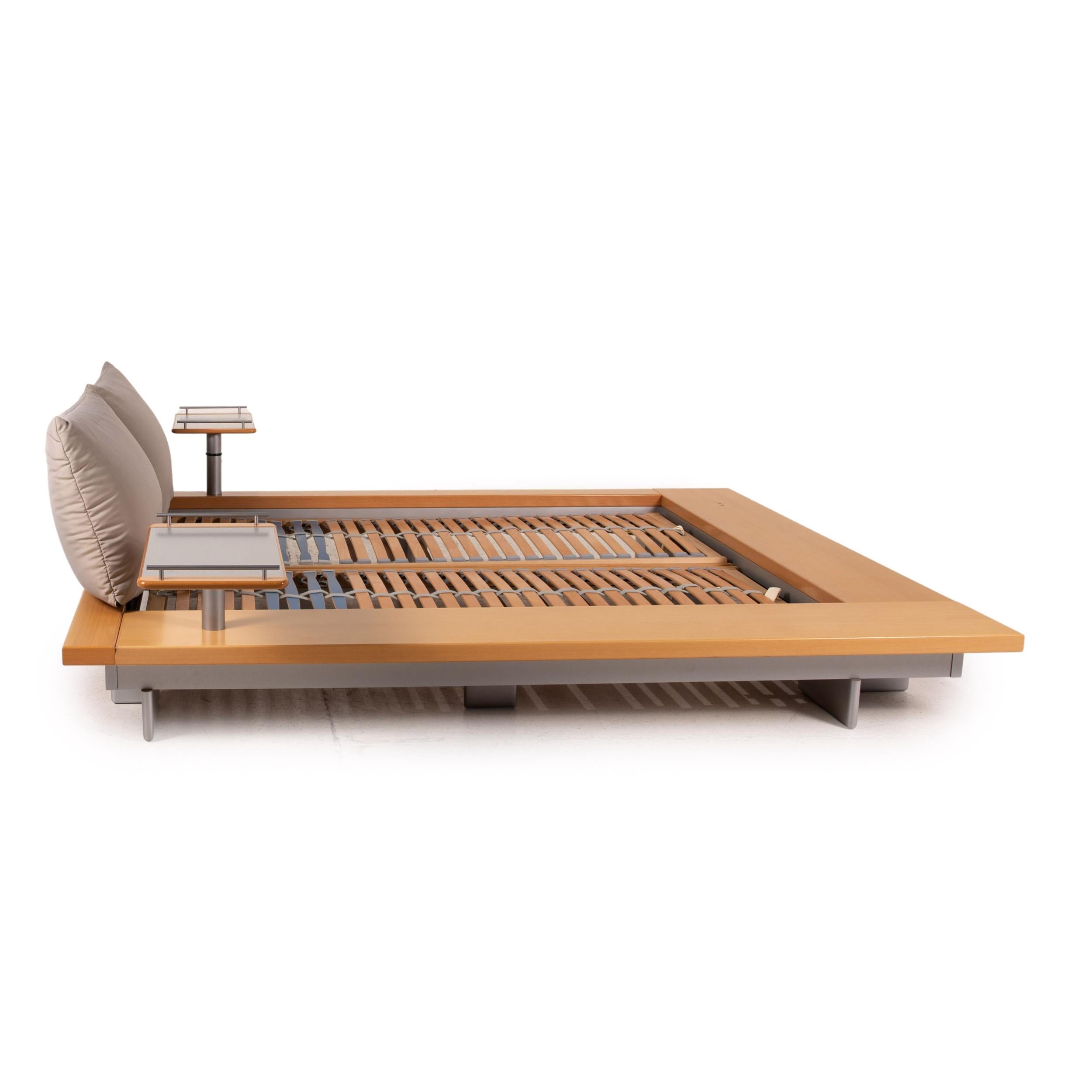 Ligne Roset Wood Futon Double Bed Bed Incl. Slatted Frame Incl. 2x 4