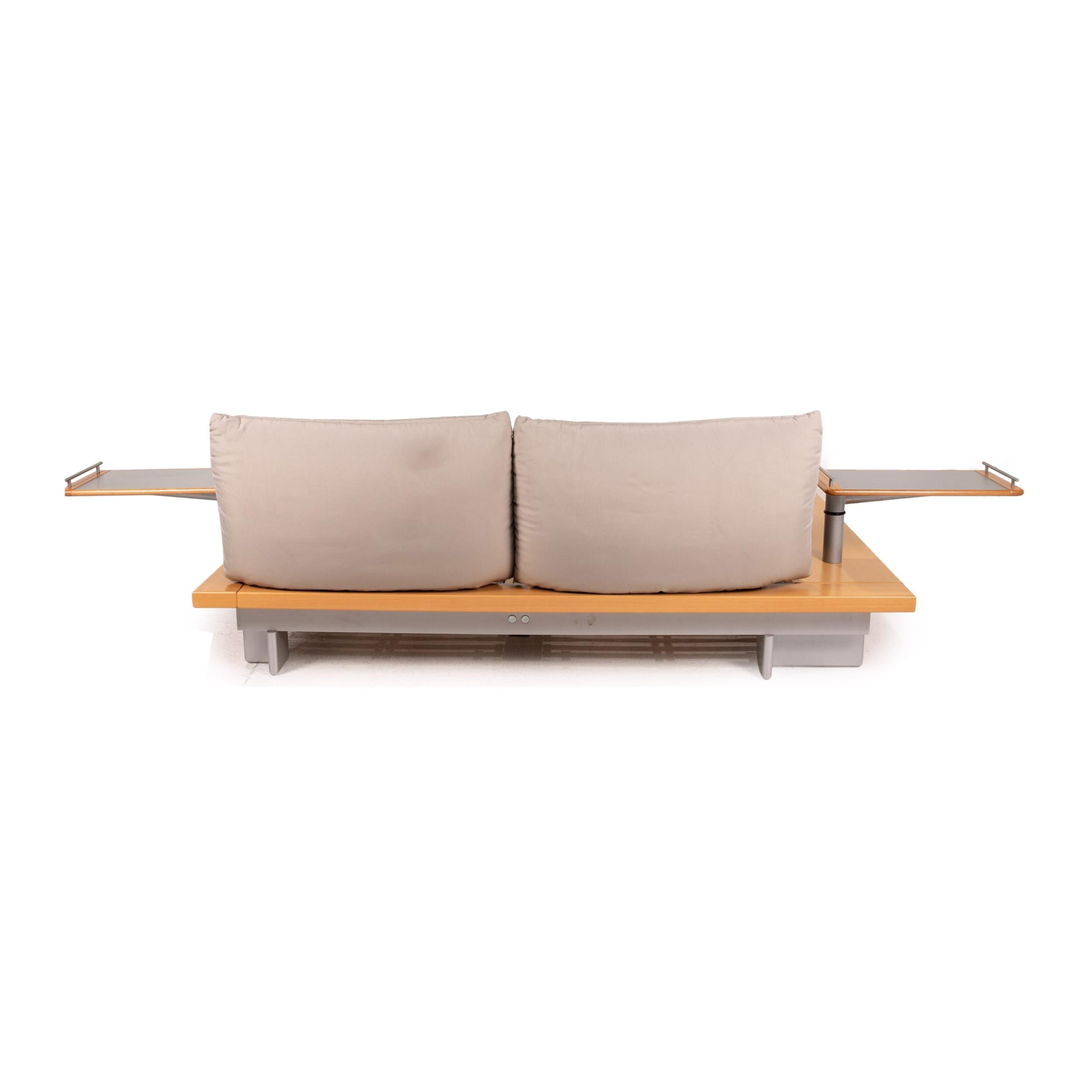 Ligne Roset Wood Futon Double Bed Bed Incl. Slatted Frame Incl. 2x 5