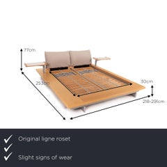 Ligne Roset Wood Futon Double Bed Bed Incl. Slatted Frame Incl. 2x