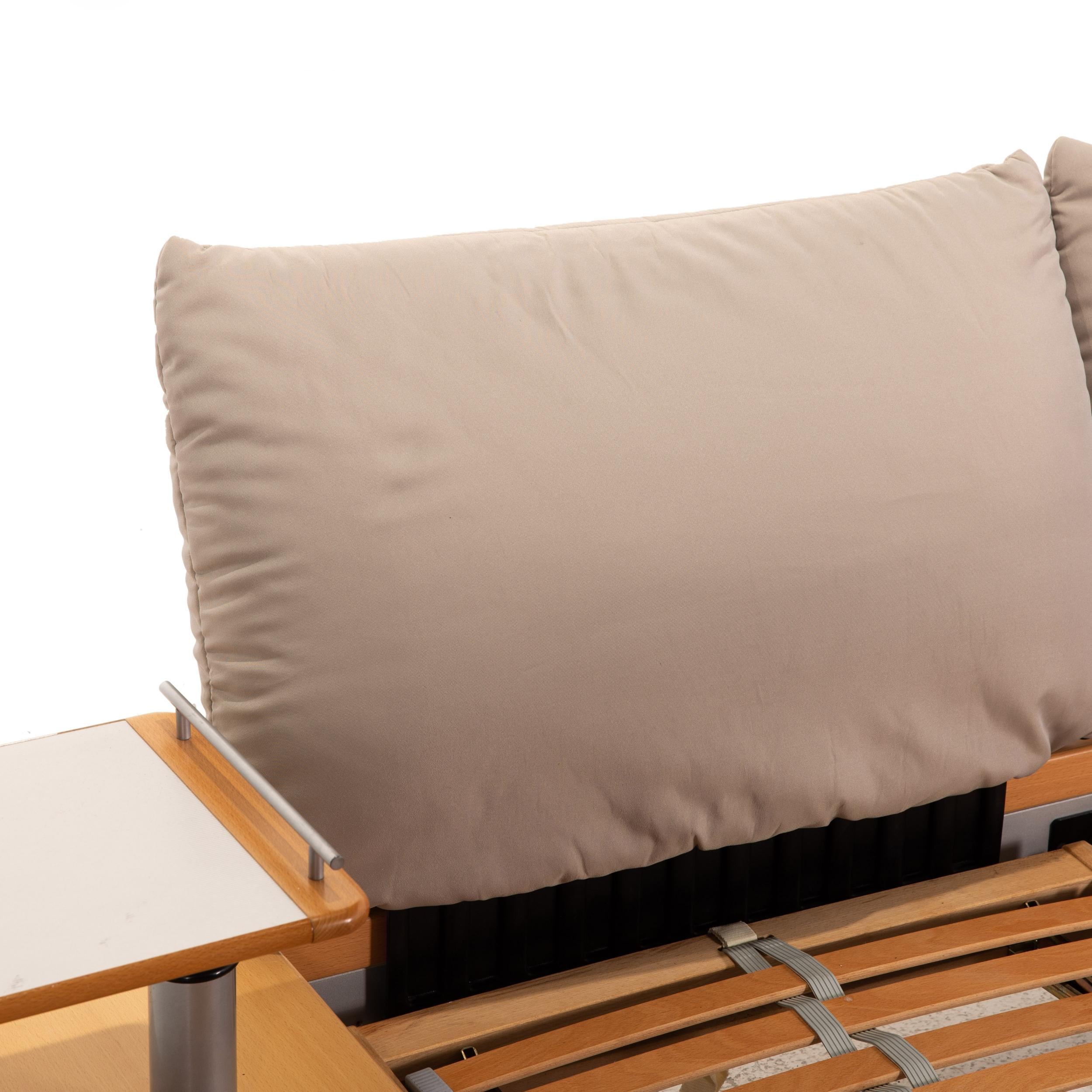 Contemporary Ligne Roset Wood Futon Double Bed Bed Incl. Slatted Frame Incl. 2x