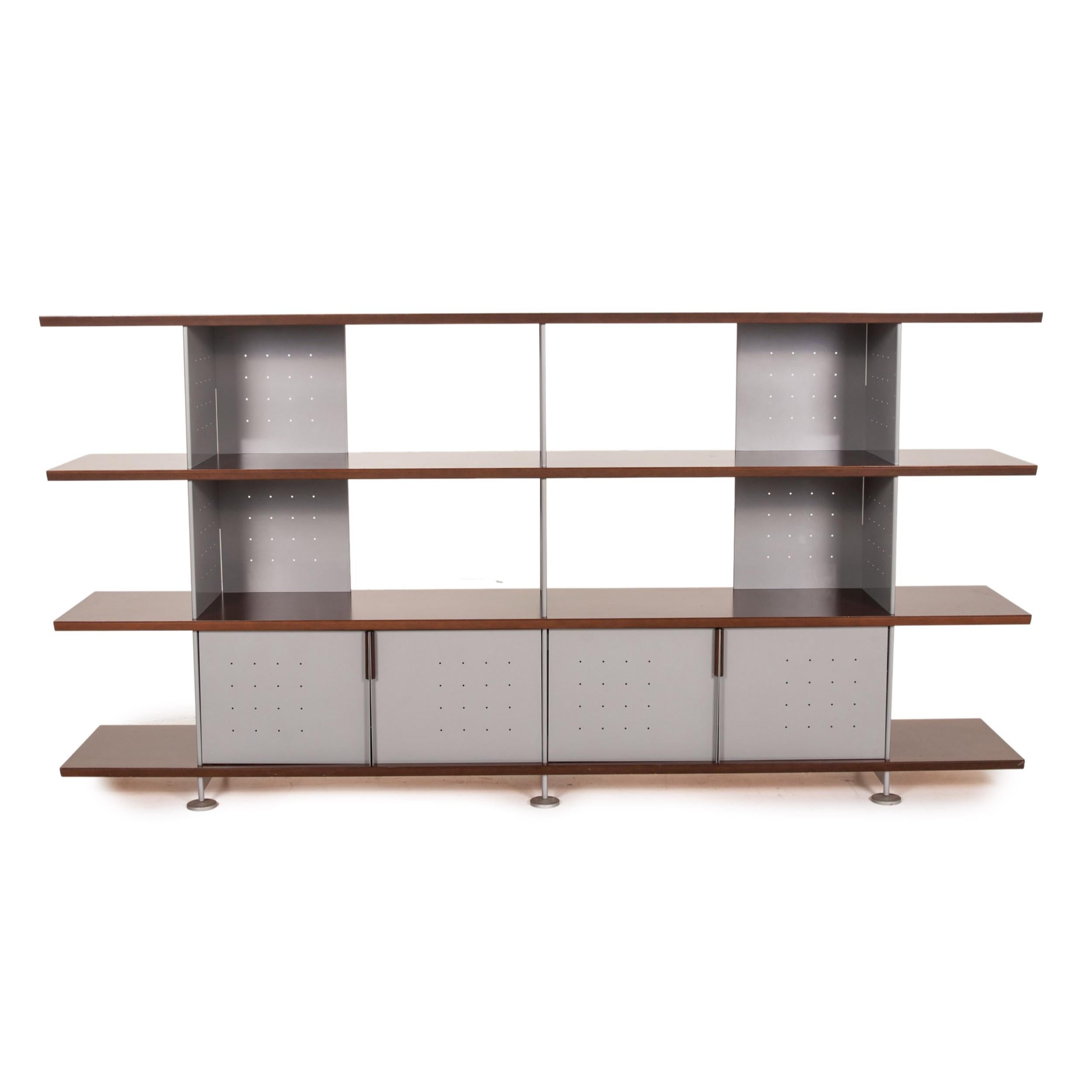 Ligne Roset Wood Metal Shelf Brown Gray Cabinet 2
