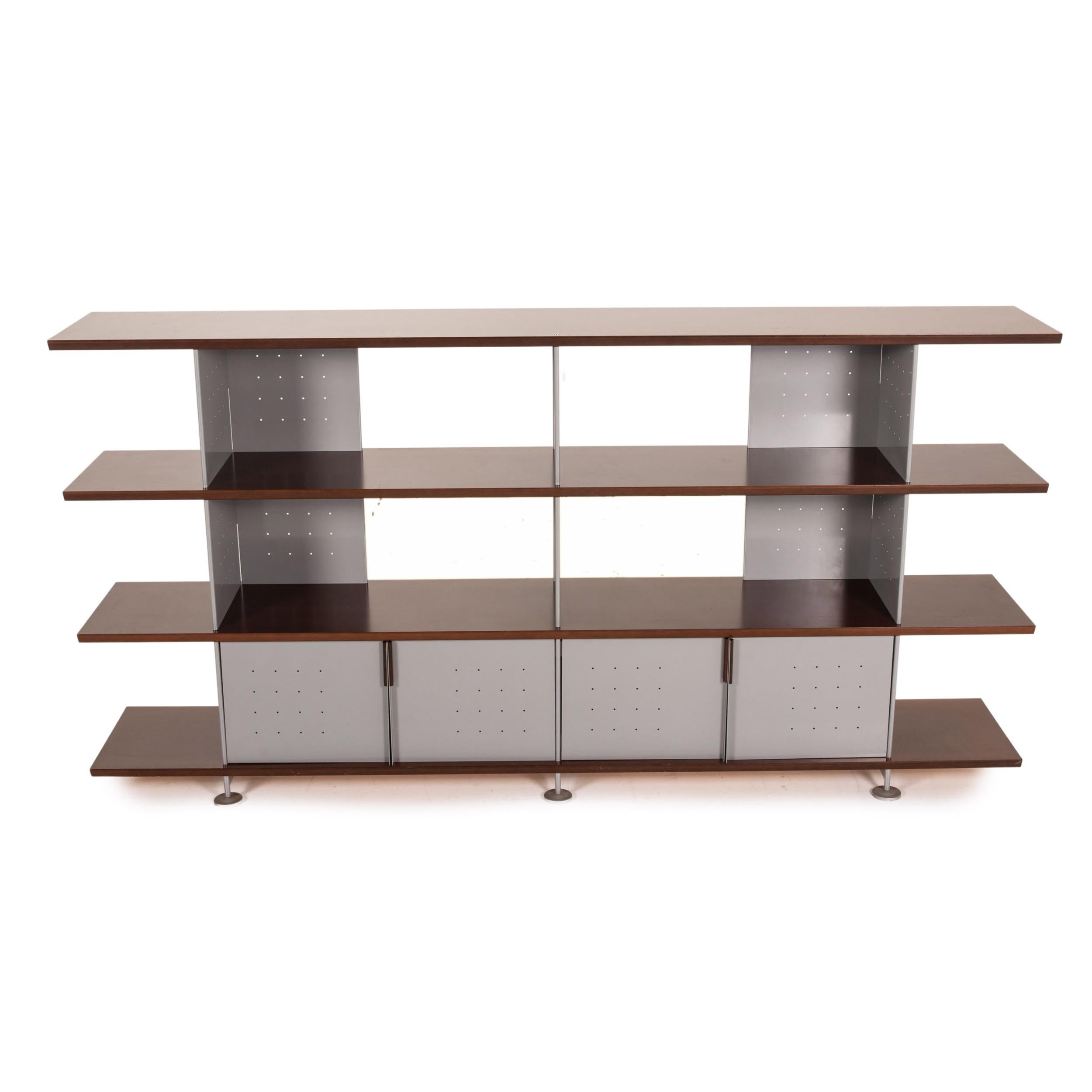 Ligne Roset Wood Metal Shelf Brown Gray Cabinet 3