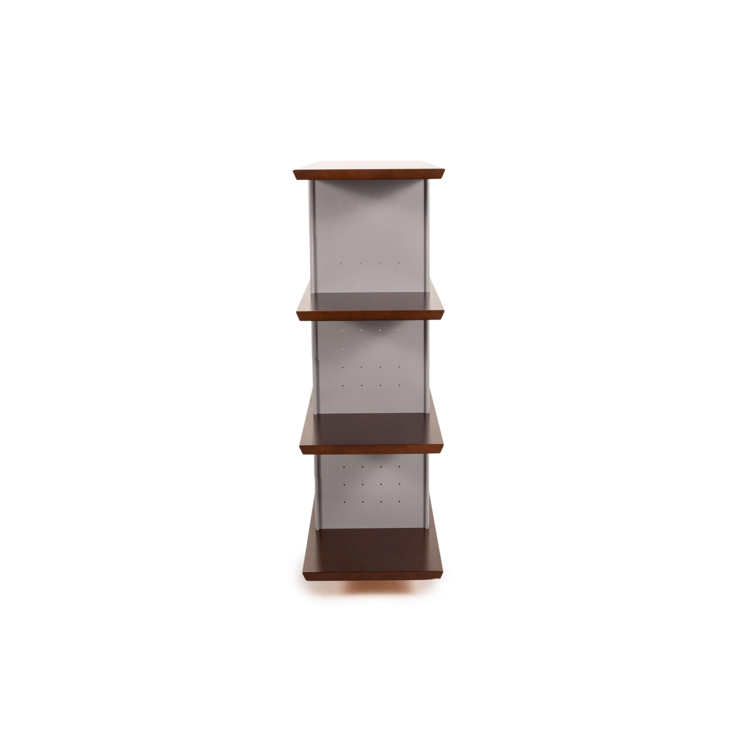 Ligne Roset Wood Metal Shelf Brown Gray Cabinet 4